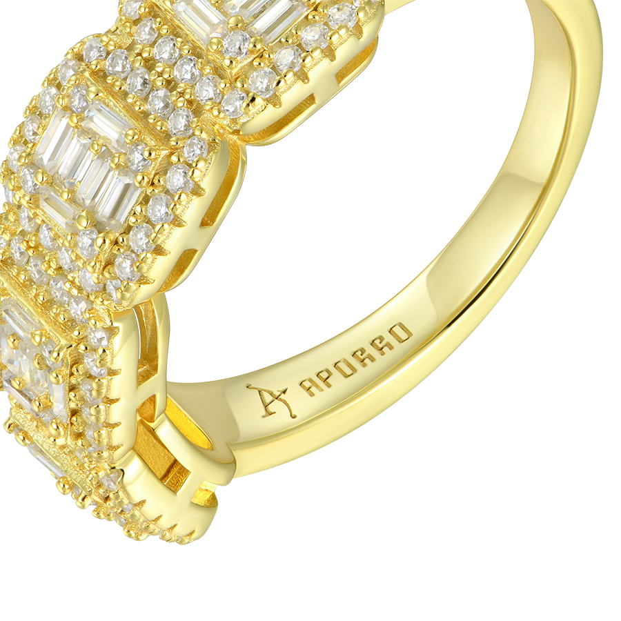 Anillo de tri -halo de moissanite - 7 mm