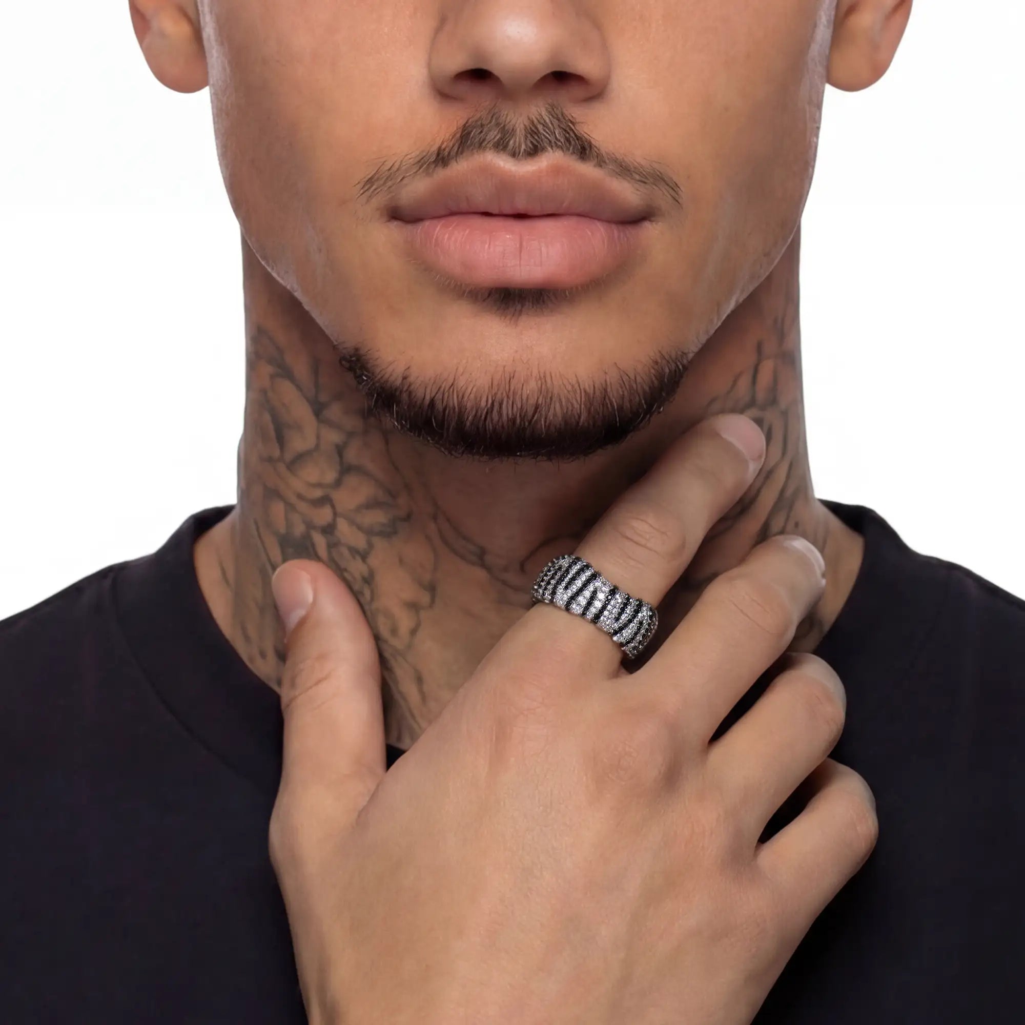 Black & White Striped Ring