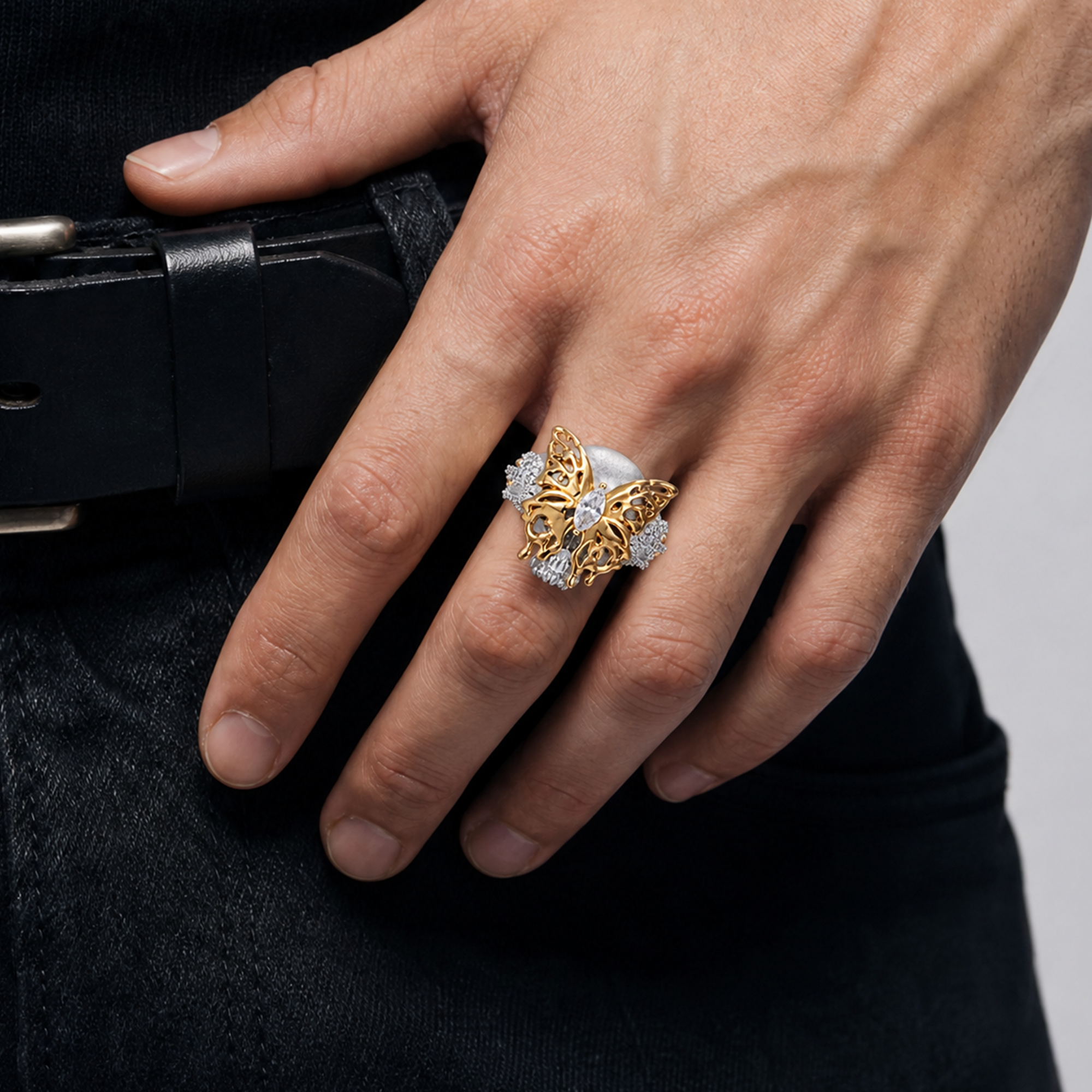 Bague squelette papillon fondant
