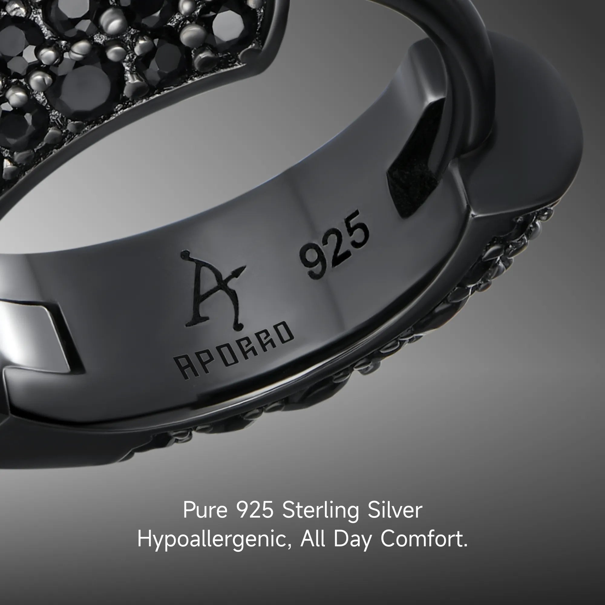 Women's S925 Round Paved Hoop Earring