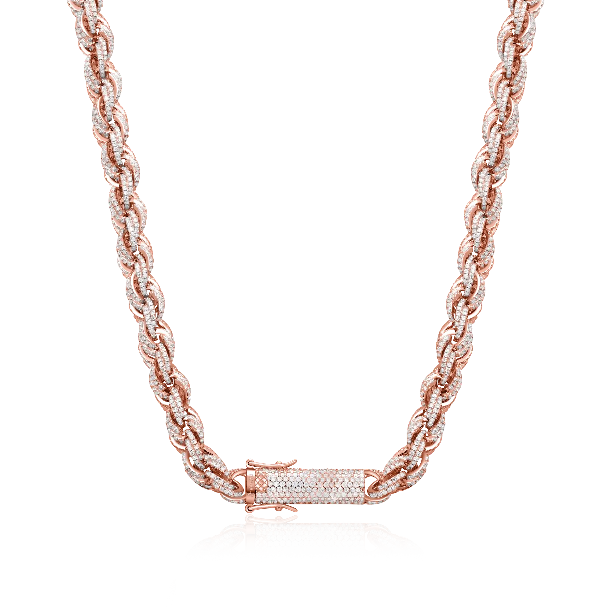 Cadena de cuerda helada de moissanita - 8 mm