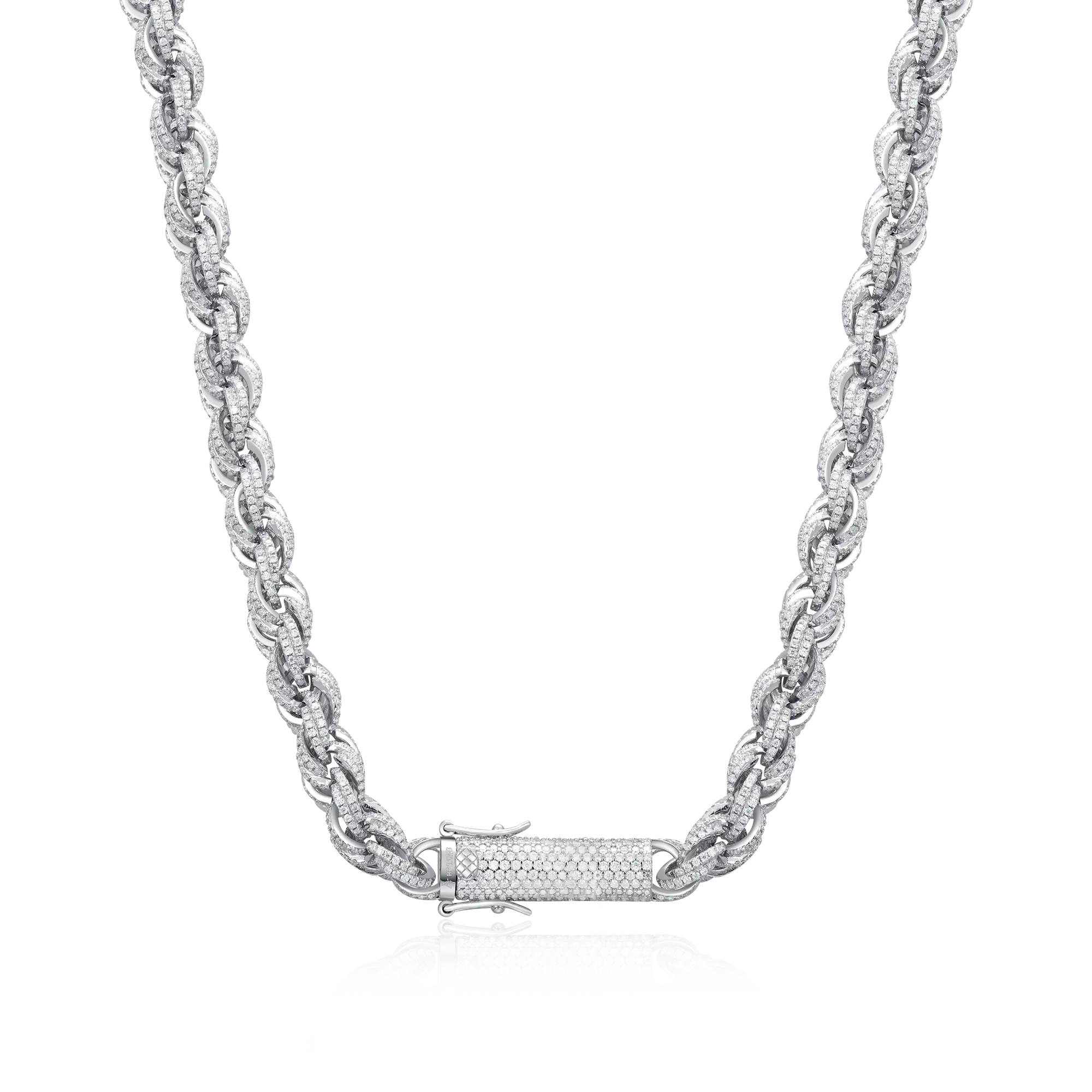 Cadena de cuerda helada de moissanita - 8 mm