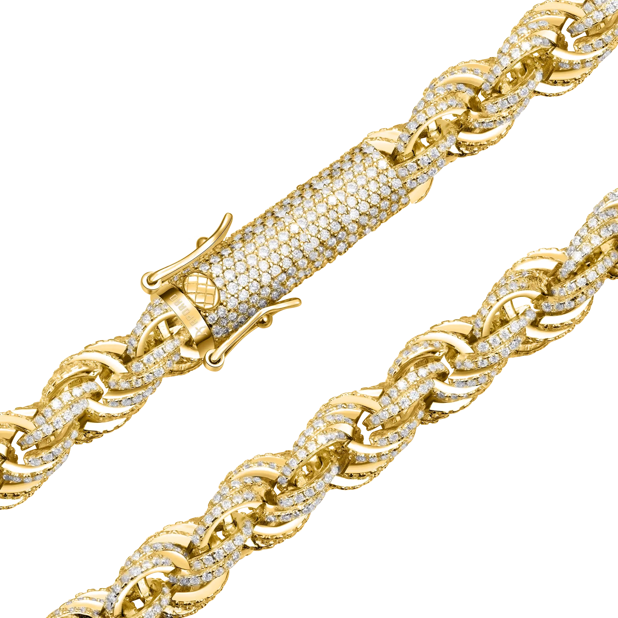 Moissanite Fully Iced Rope Chain - 8mm