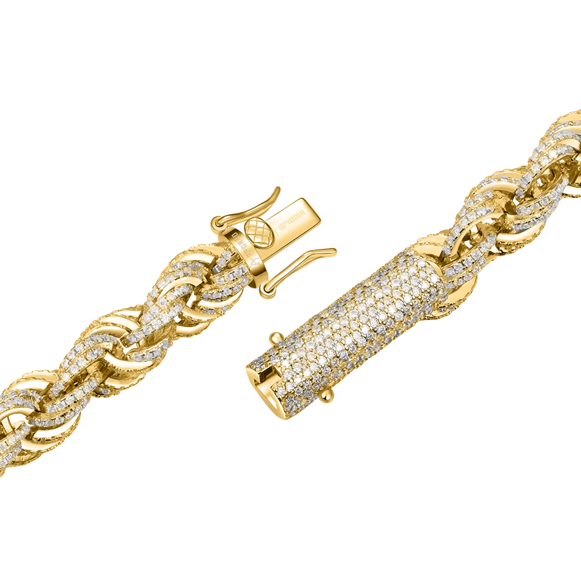 Moissanite Fully Iced Rope Chain - 8mm