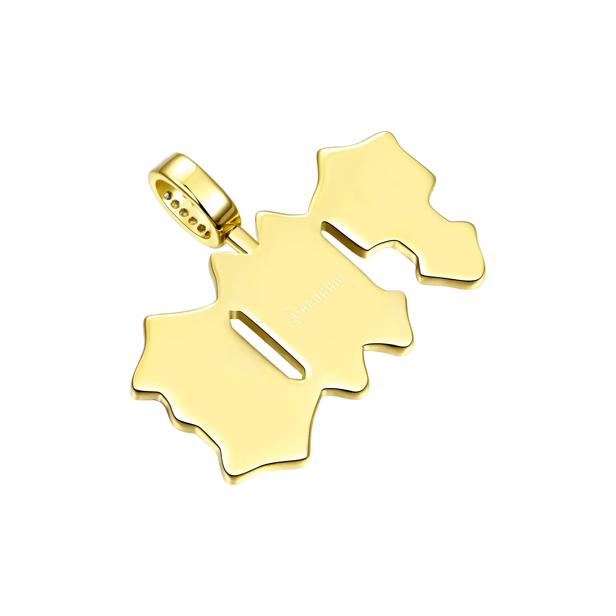 Custom Moissanite Gothic Font Pendant - 15mm Height