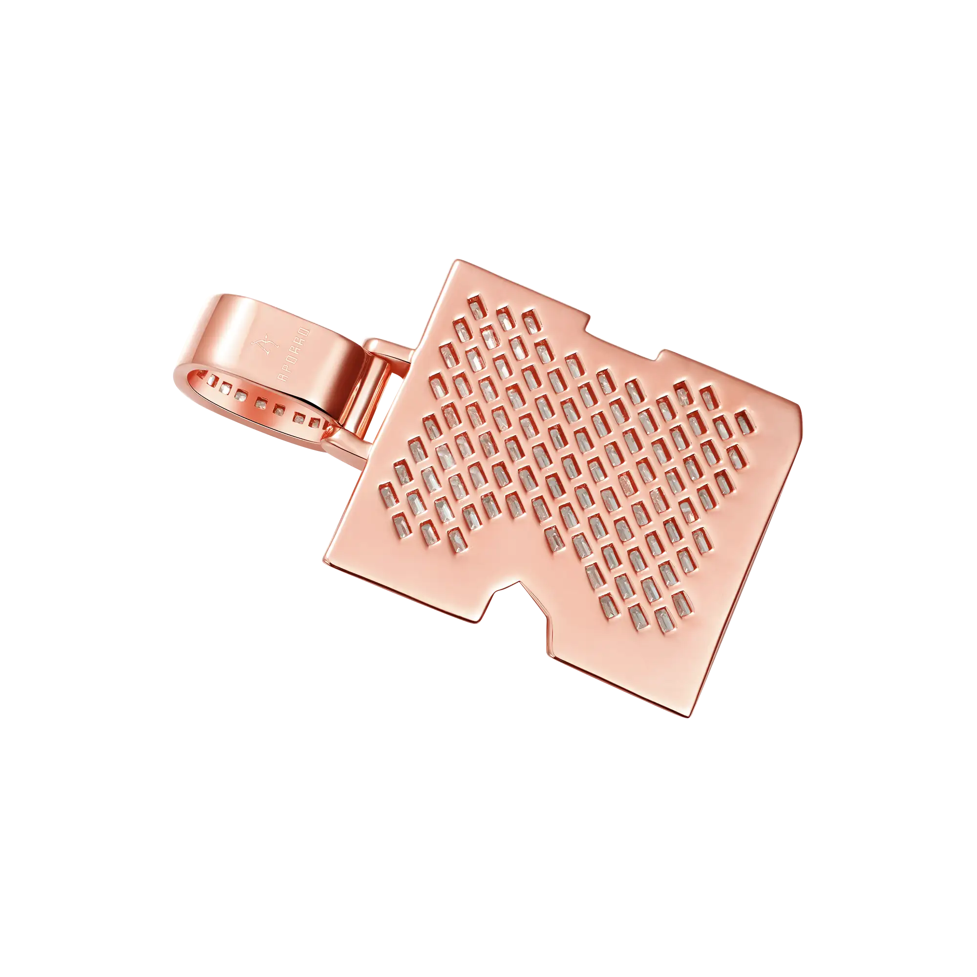 Custom Invisible Setting Letter Pendant - Rose Gold