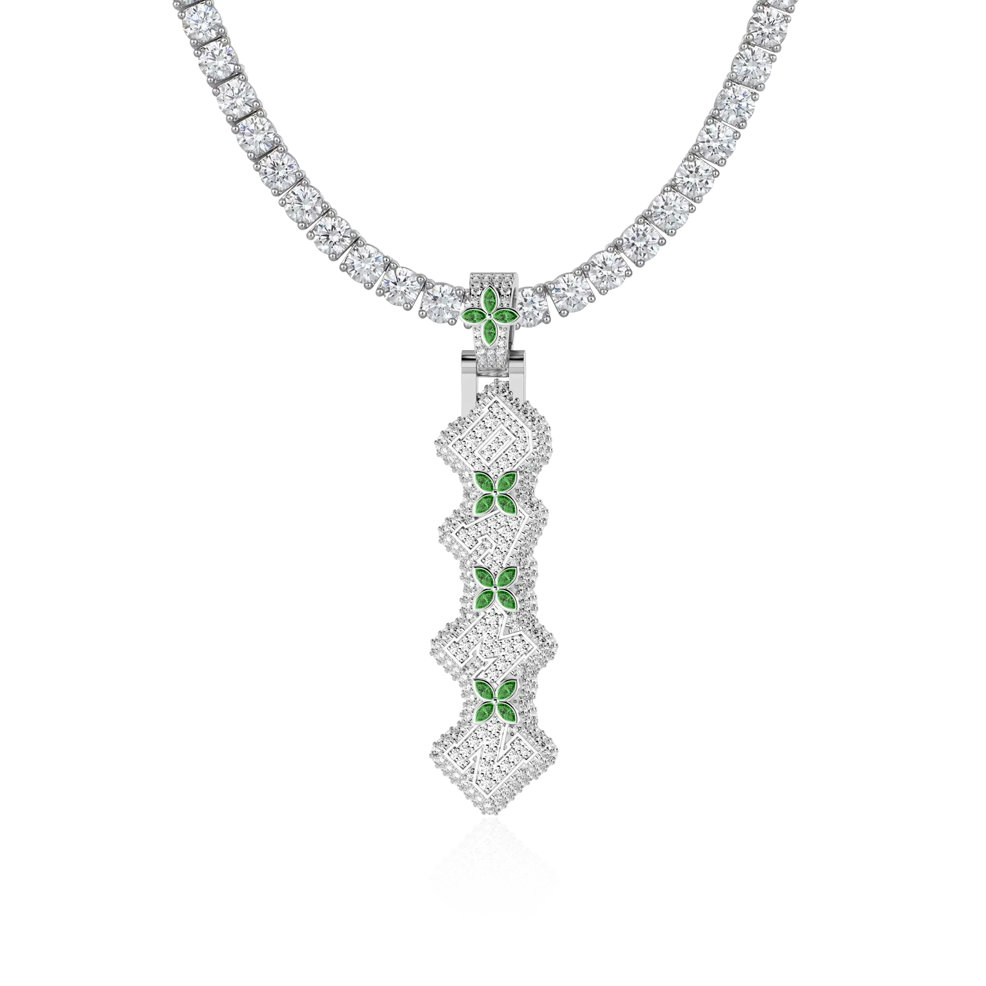 Custom 3D Four-Leaf Clover Font Pendant