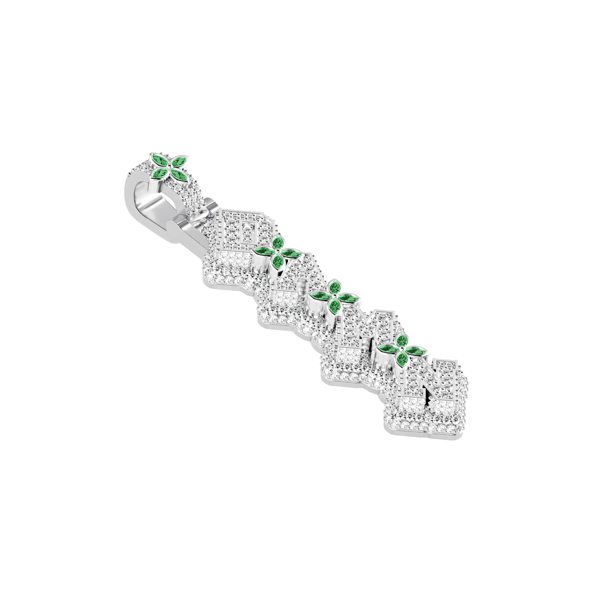 Custom 3D Four-Leaf Clover Font Pendant