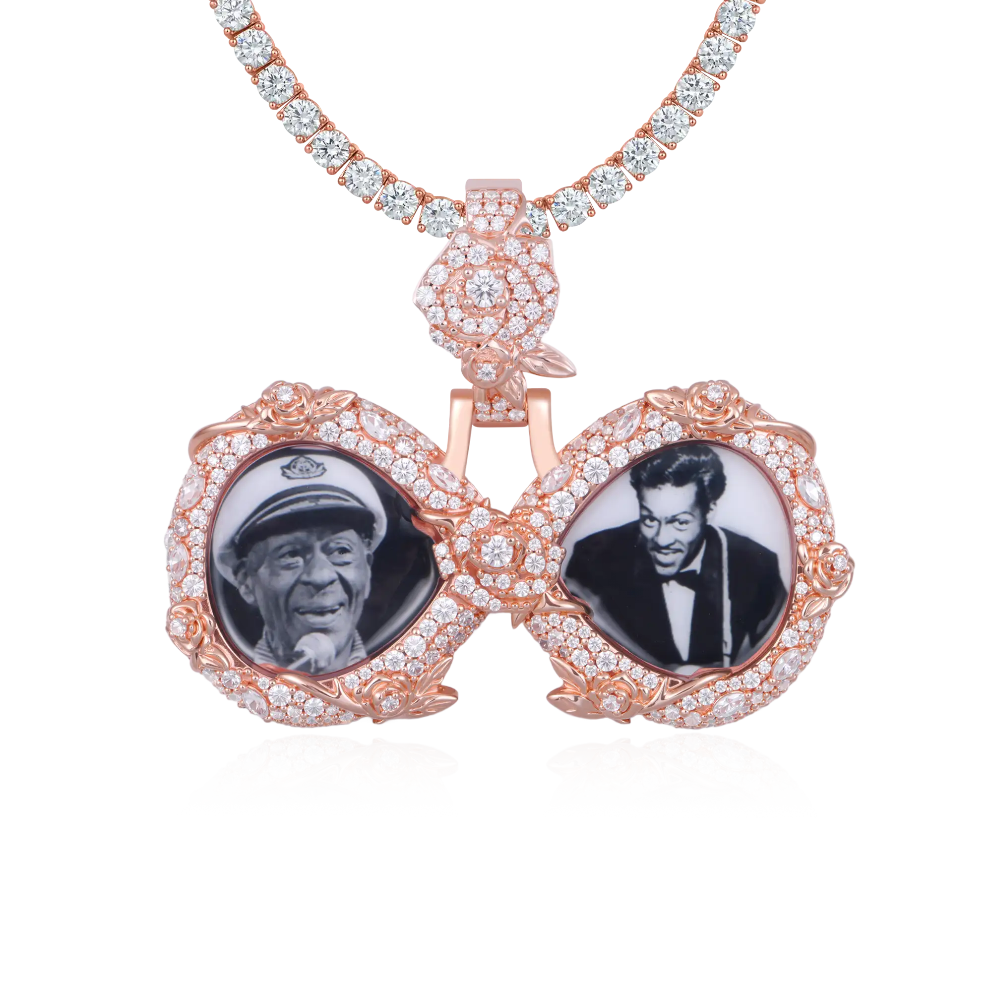 Custom Rose Infinity Frame Pendant-51mm