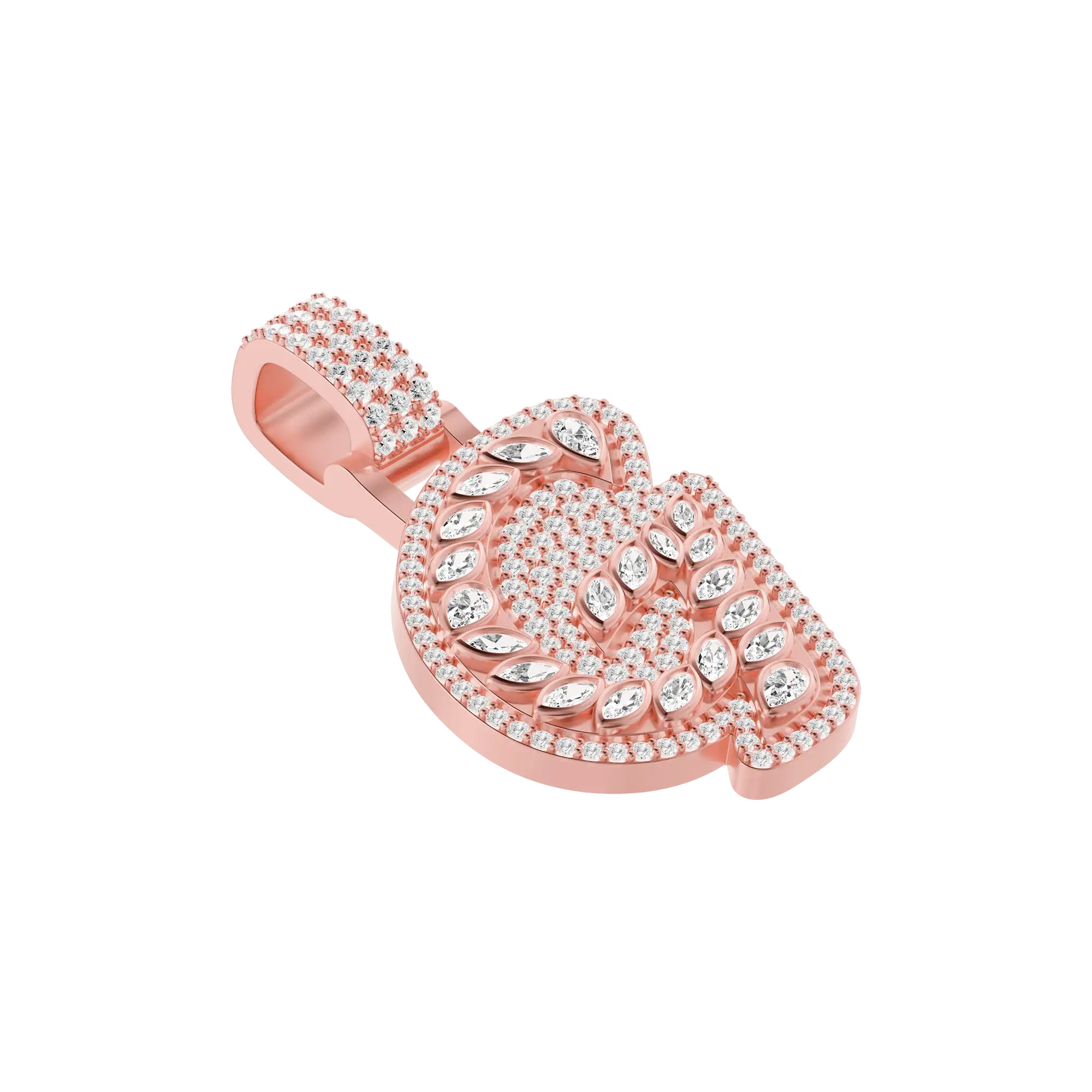 Custom Shaped Diamond 3D Lucida Font Pendant -30mm