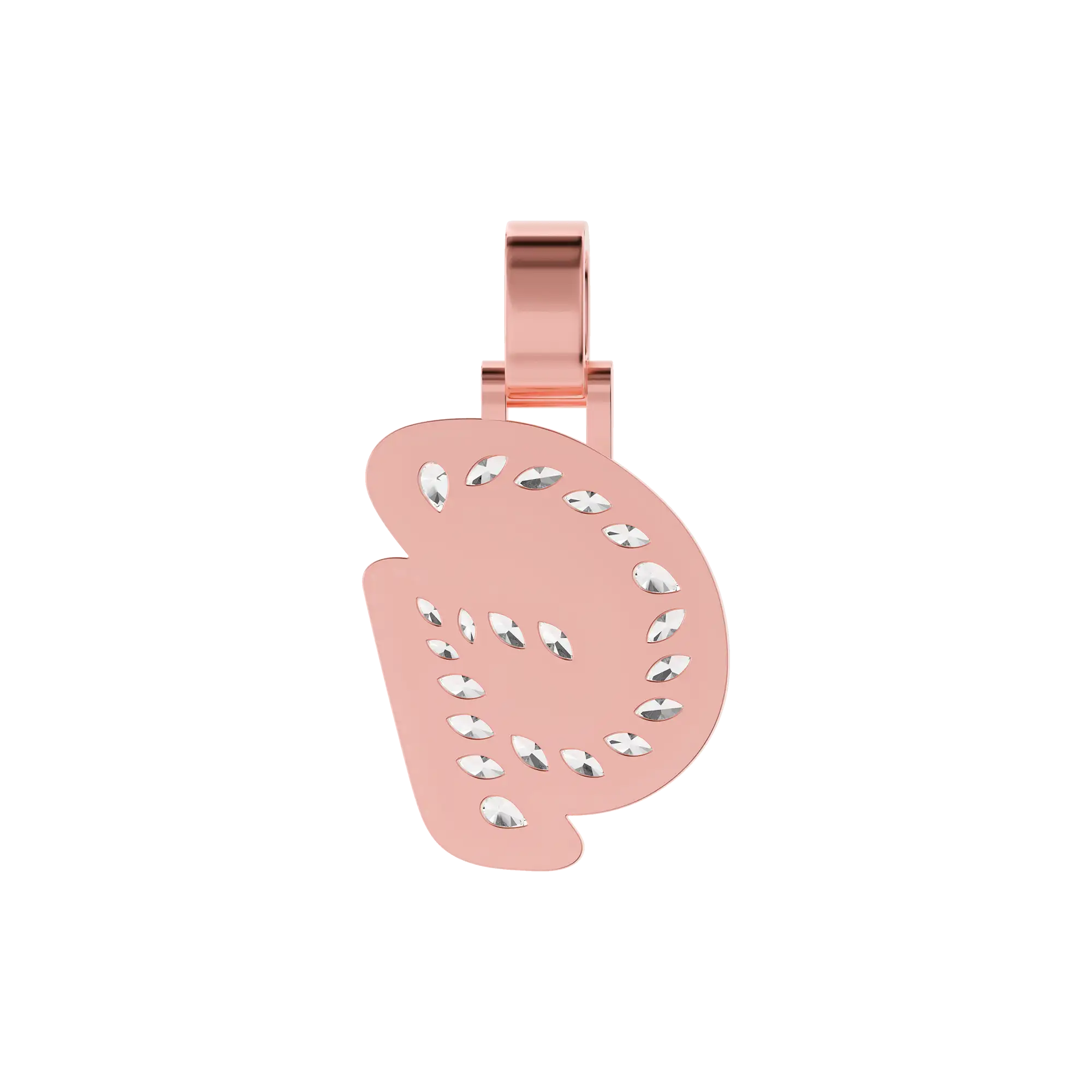 Custom Shaped Diamond 3D Lucida Font Pendant -30mm