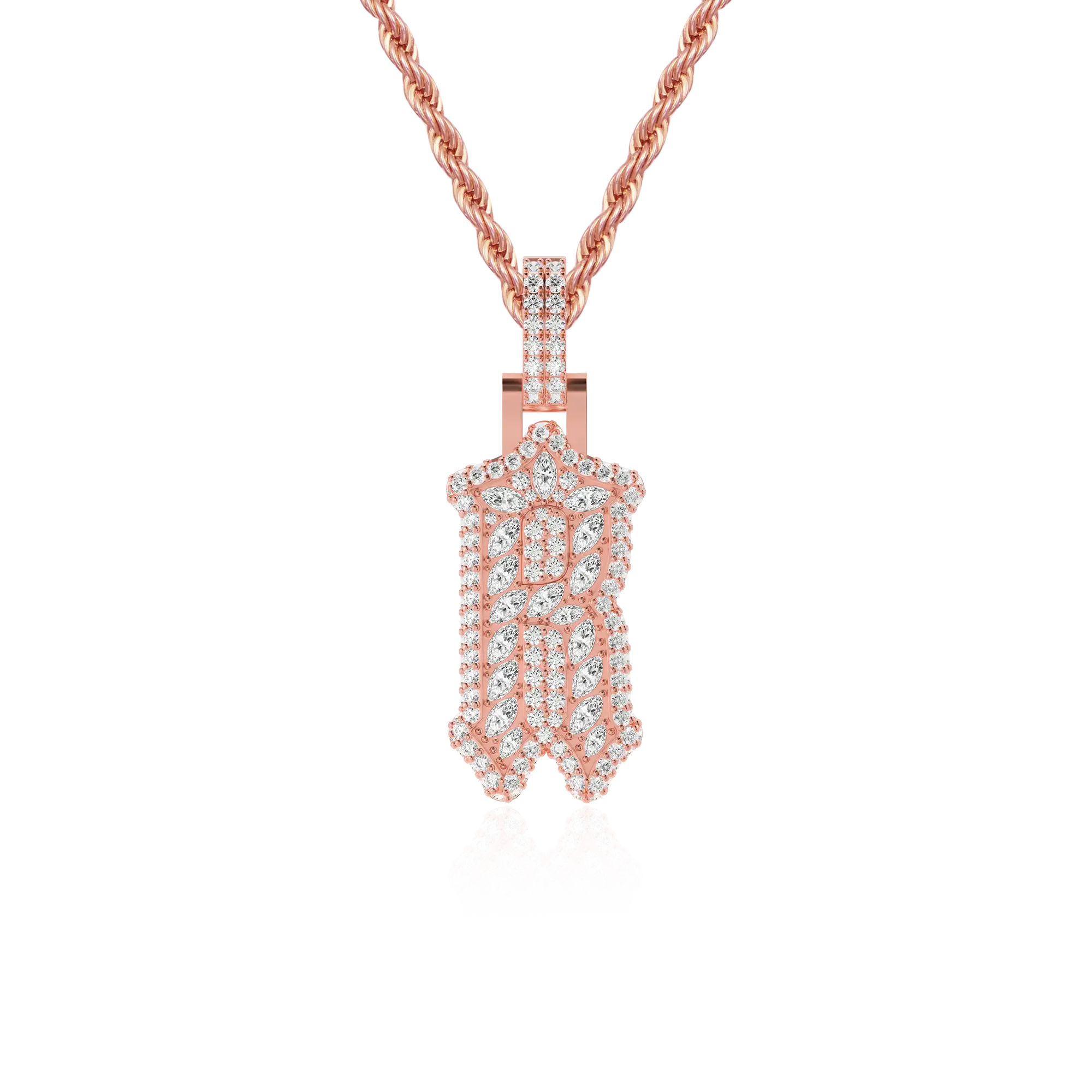 Custom Shaped Diamond Gothic Font Pendant-30mm