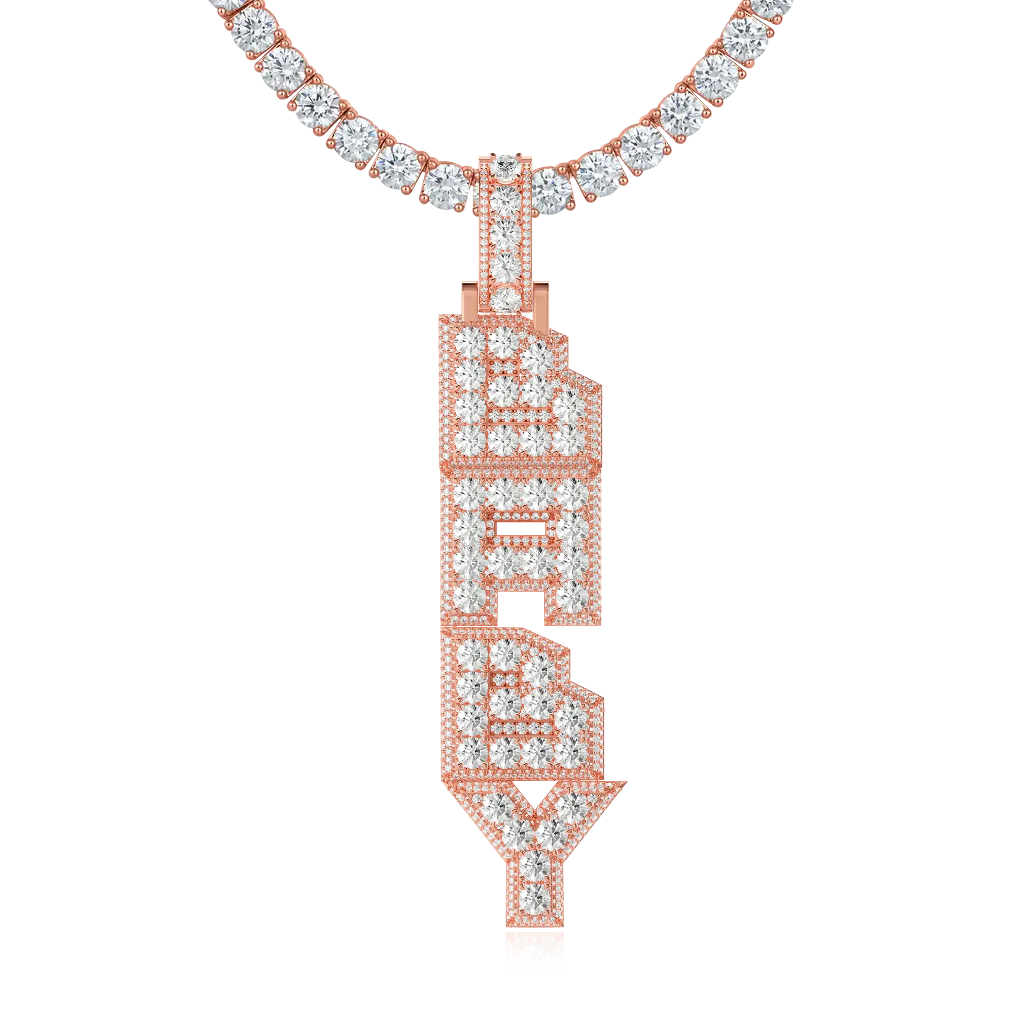 Custom Radiant Layers Vertical Letter Pendant