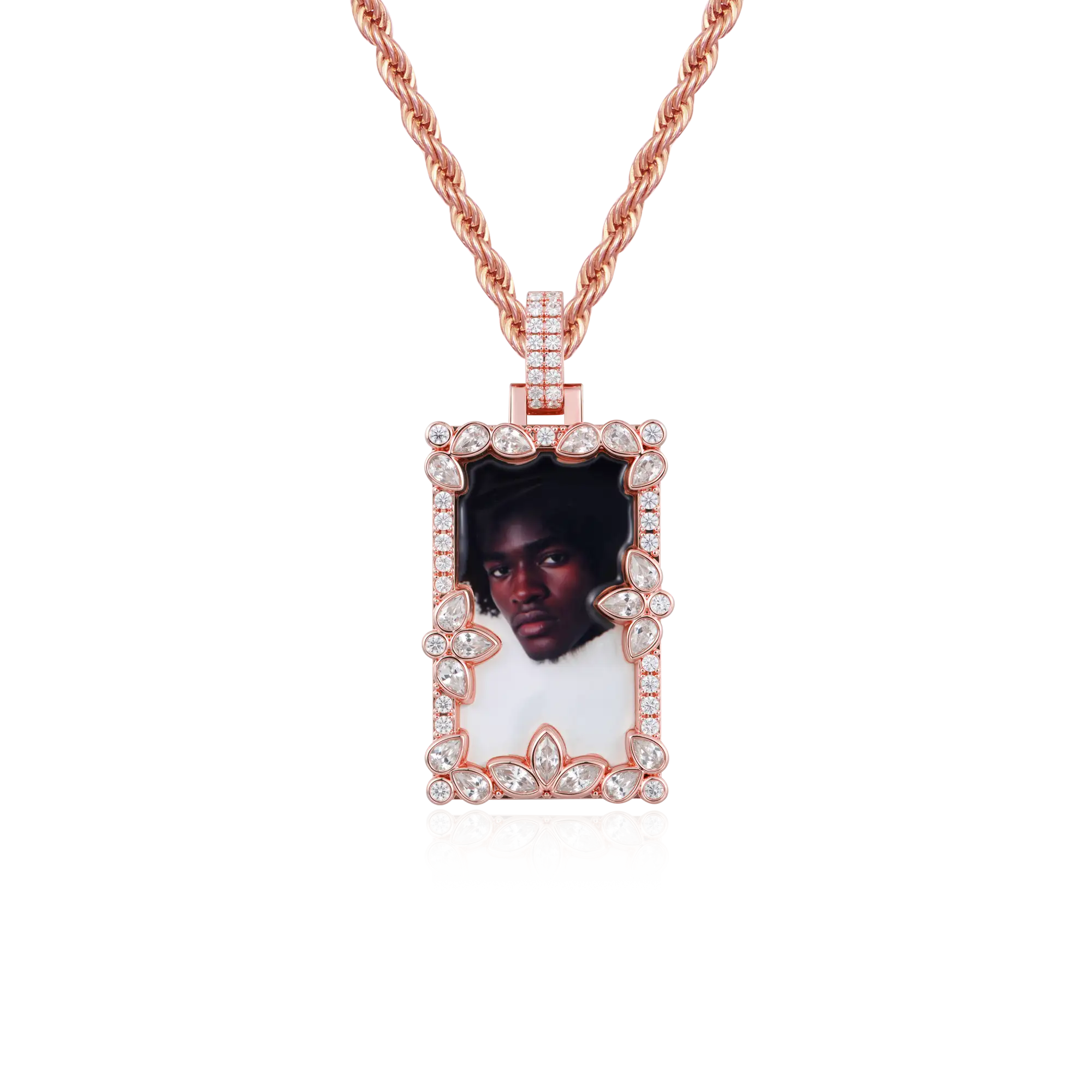 Custom Special Cut and Spliced Picture Frame Pendant