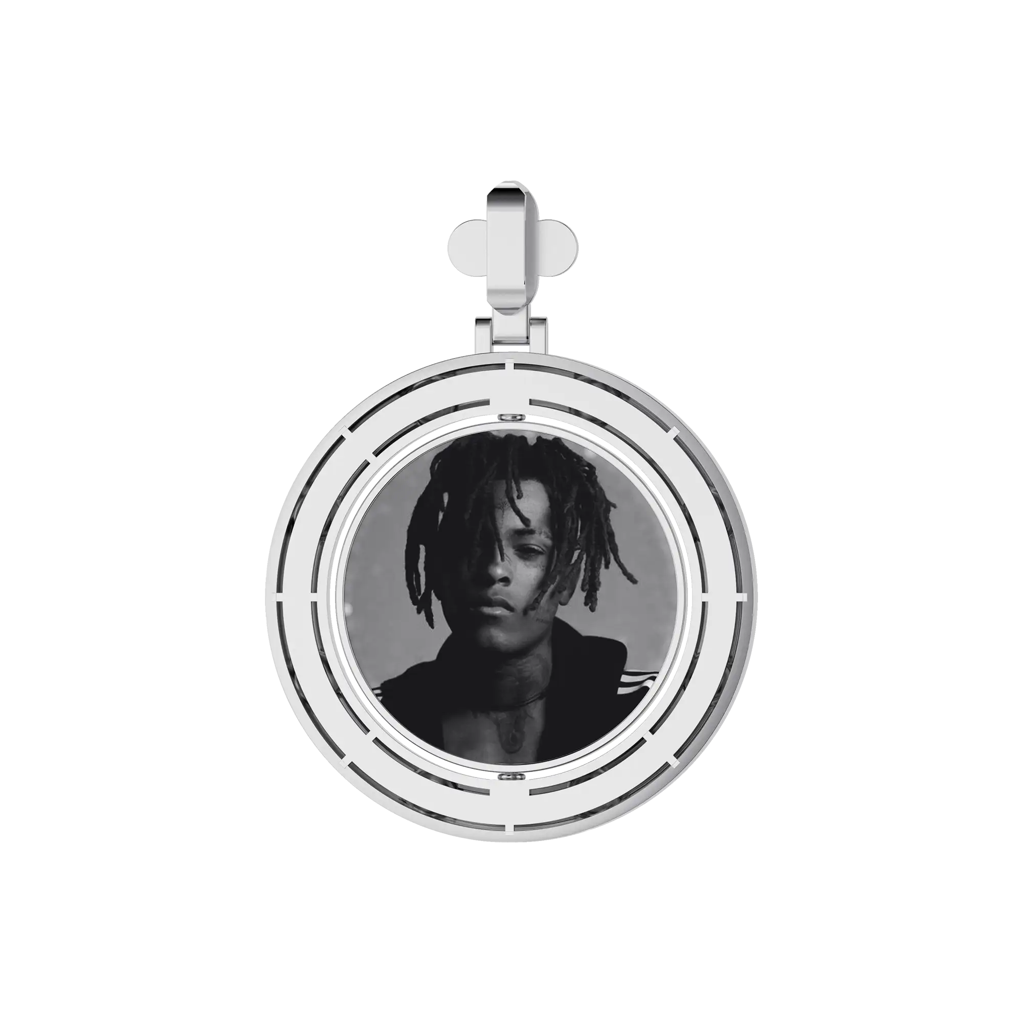 Custom Clover Pearl Reversible Photo Frame Pendant