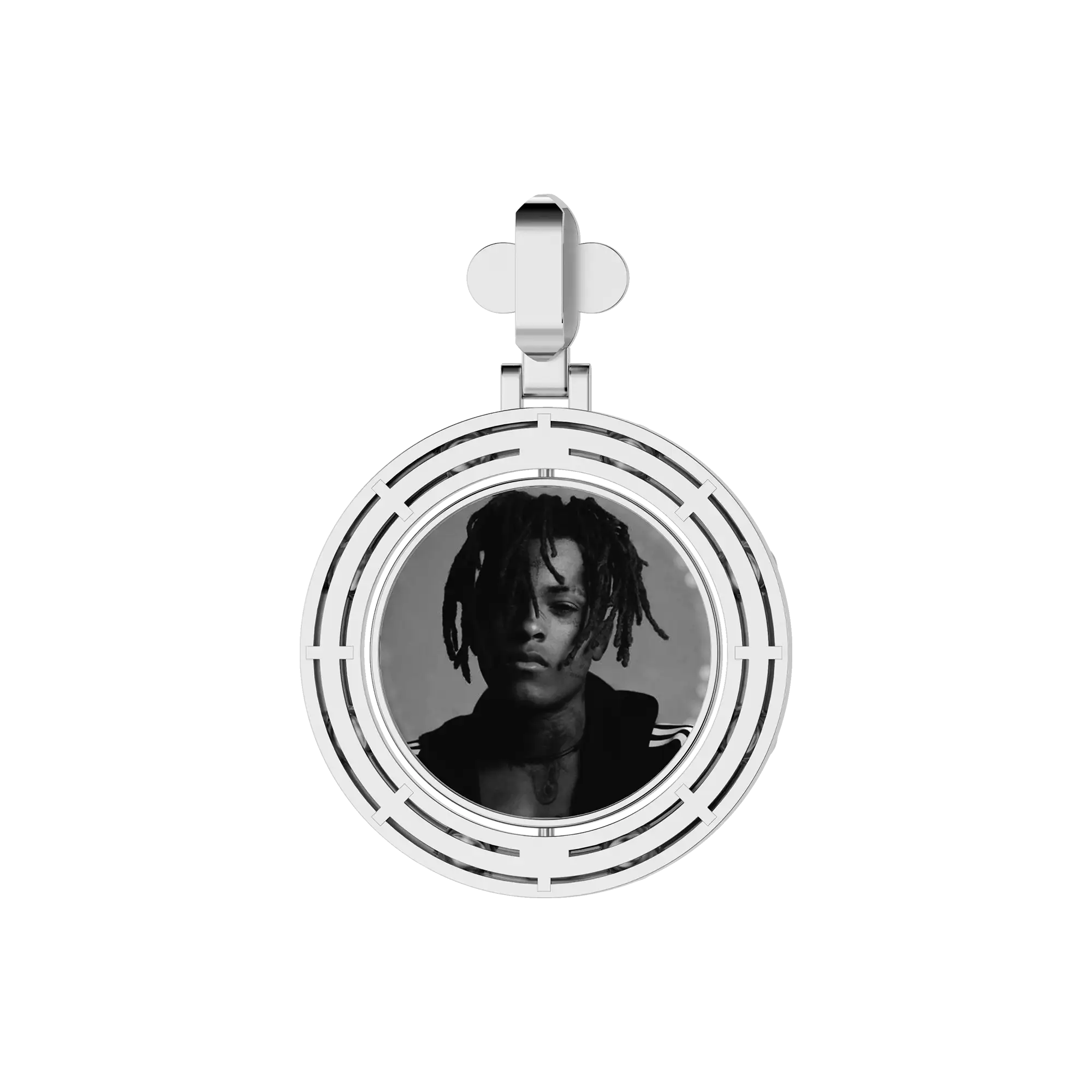 Custom Clover Pearl Reversible Photo Frame Pendant