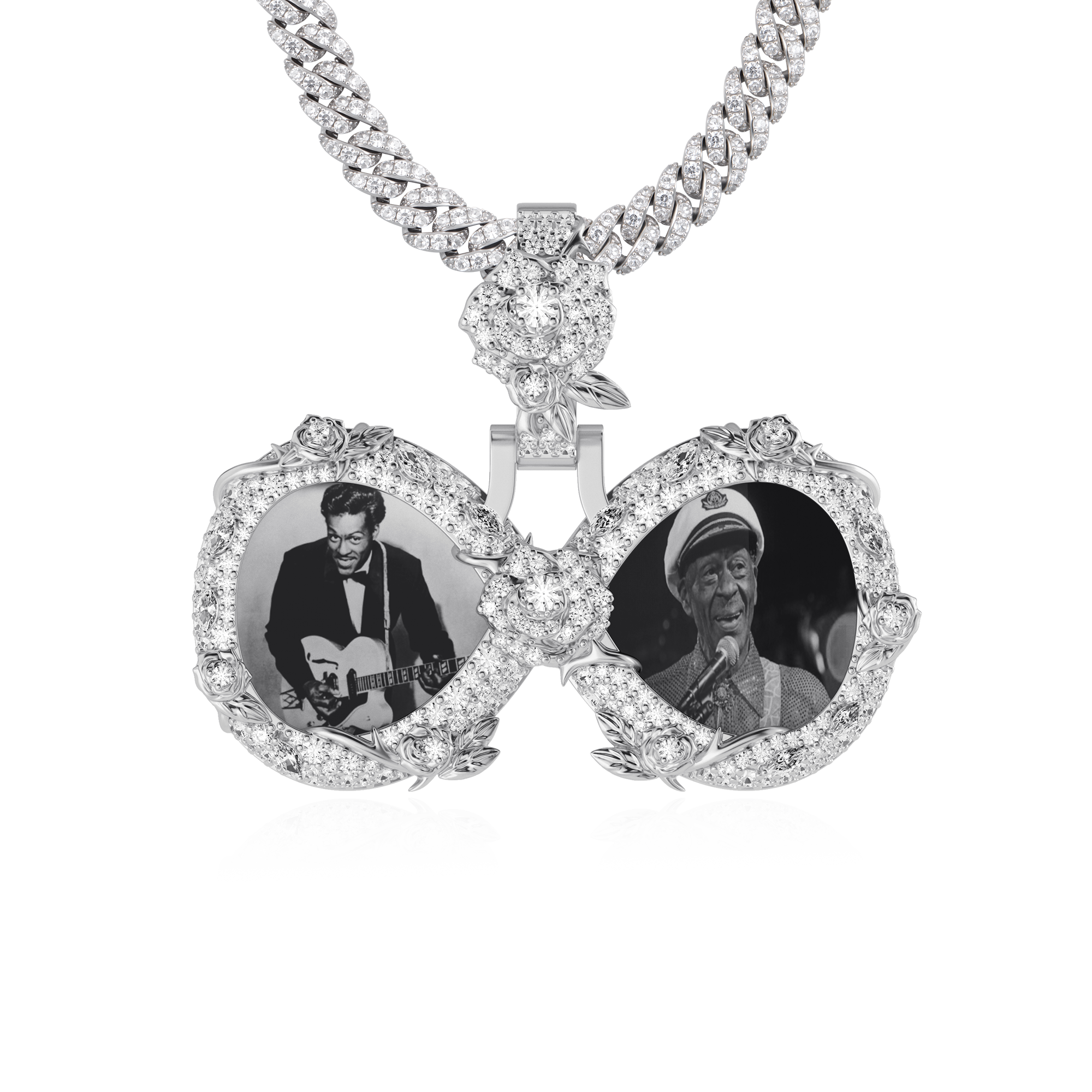 Custom Rose Infinity Frame Pendant-51mm