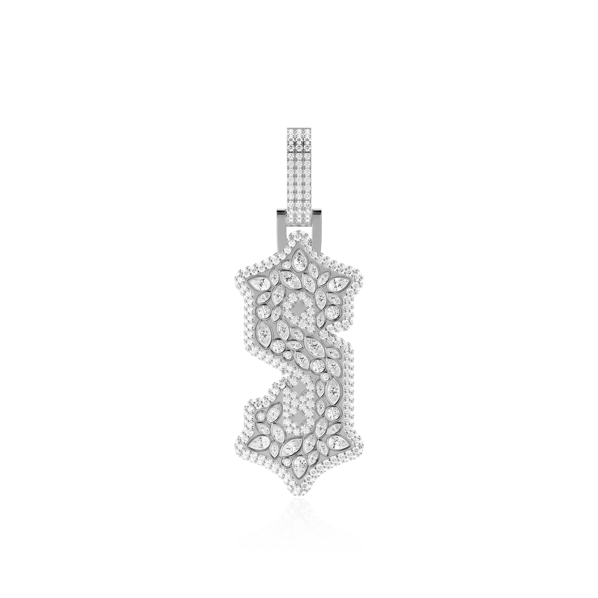 Custom Shaped Diamond Gothic Font Pendant - 51mm