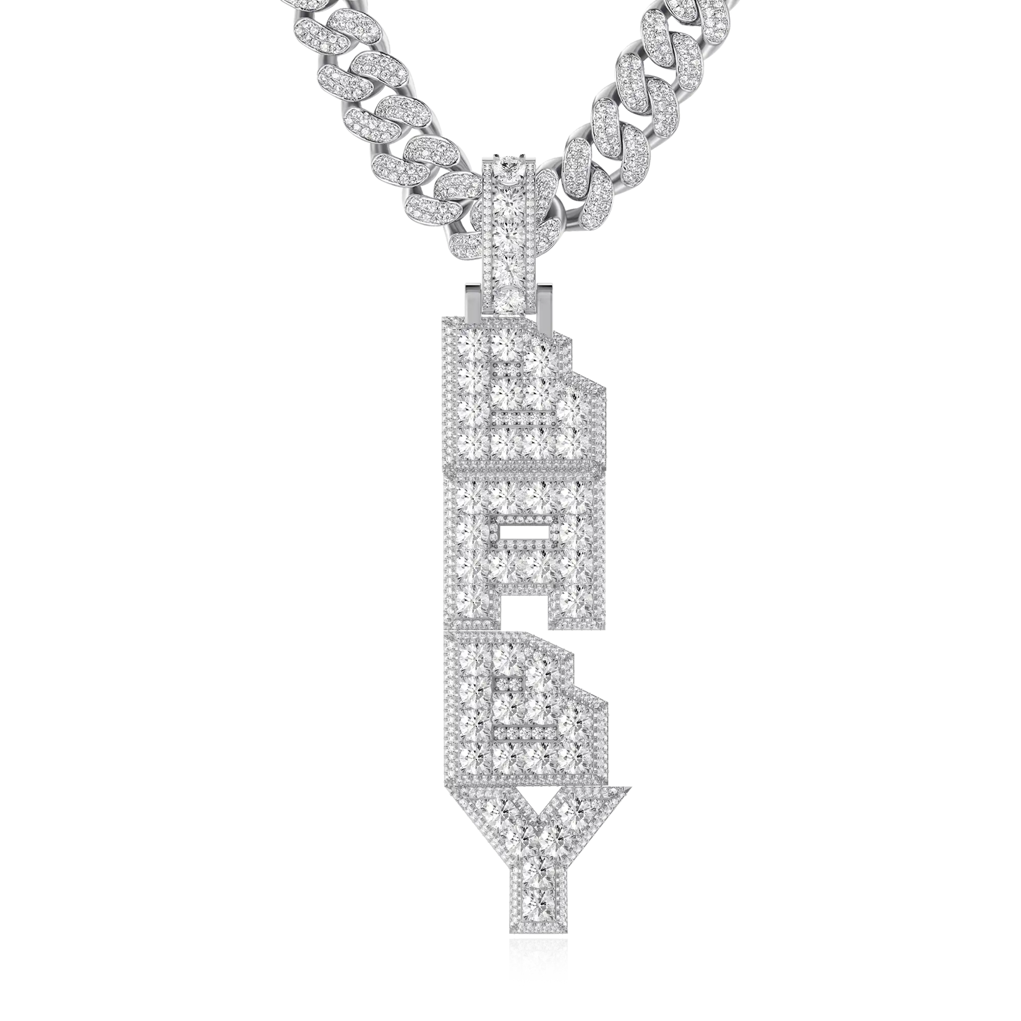 Custom Radiant Layers Vertical Letter Pendant