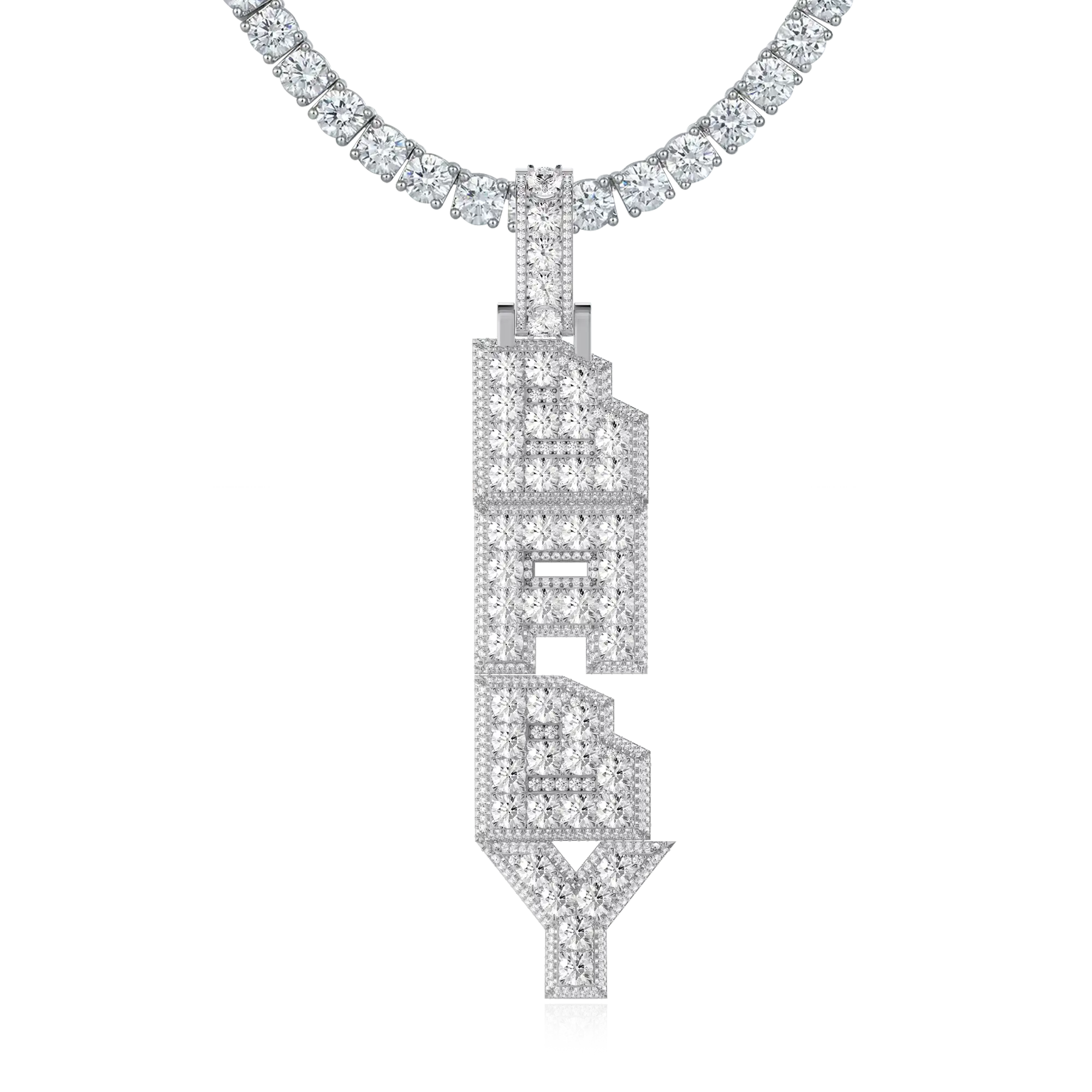 Custom Radiant Layers Vertical Letter Pendant