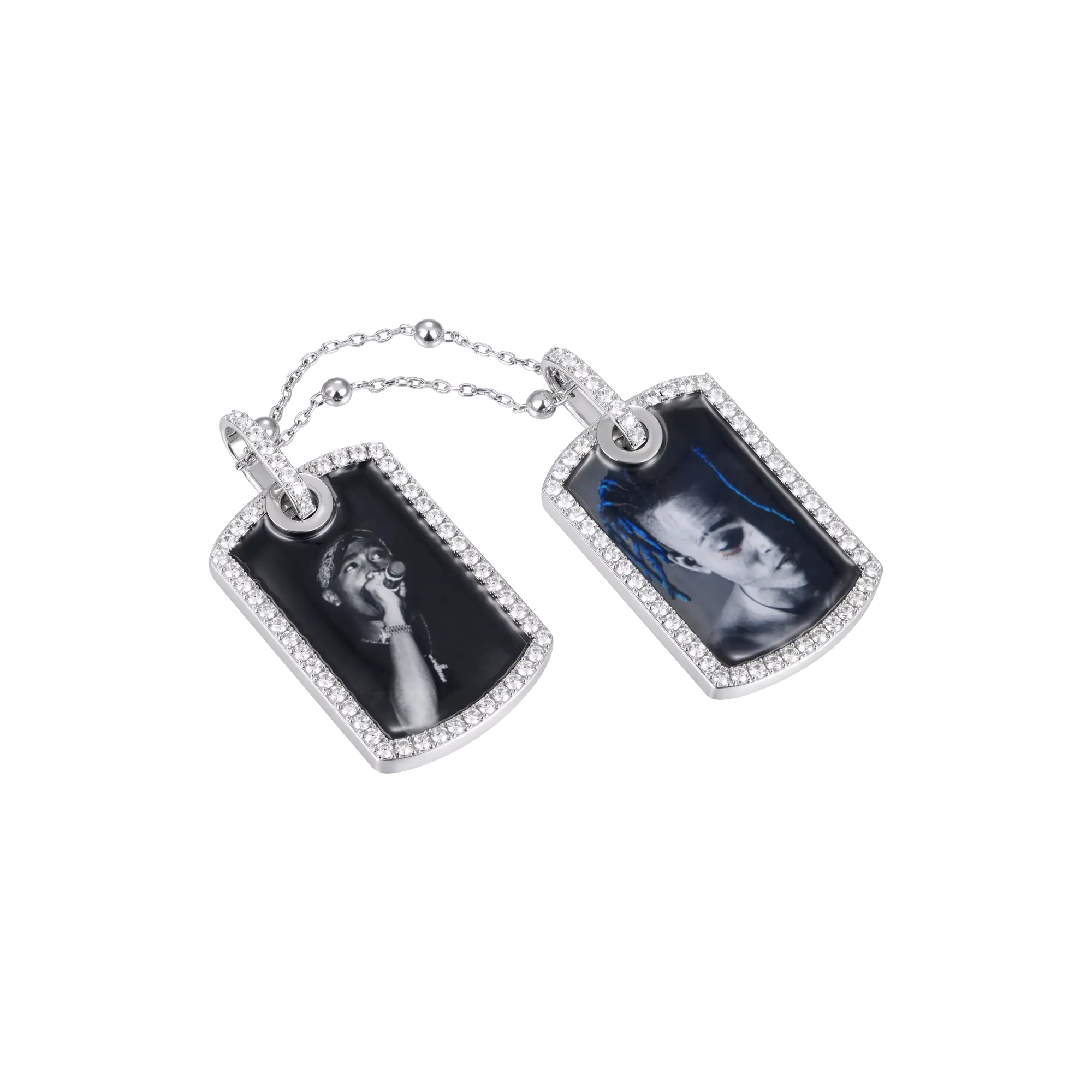 Custom Double Dog Tag Photo Frame Pendant