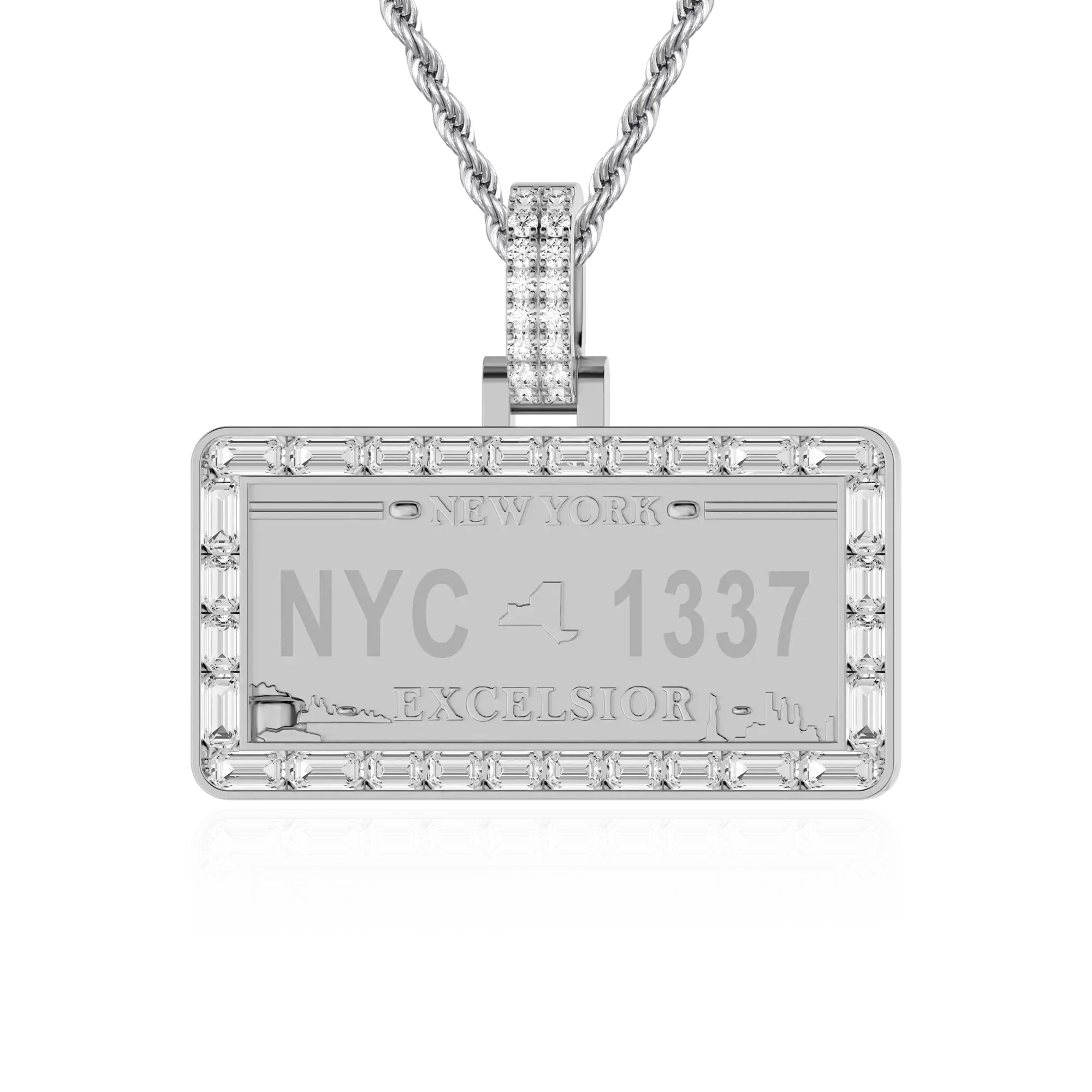 Custom License Plate Pendant (Texas/New York/Florida) - 38mm