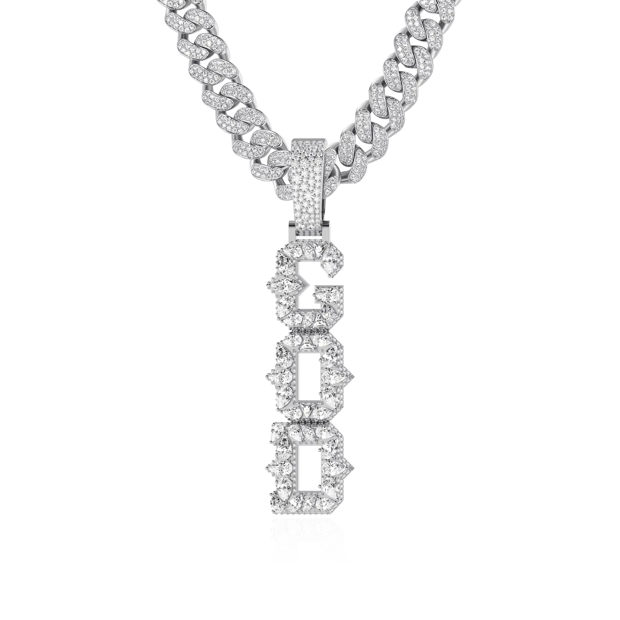 Custom Rhombus-Shaped Font Pendant