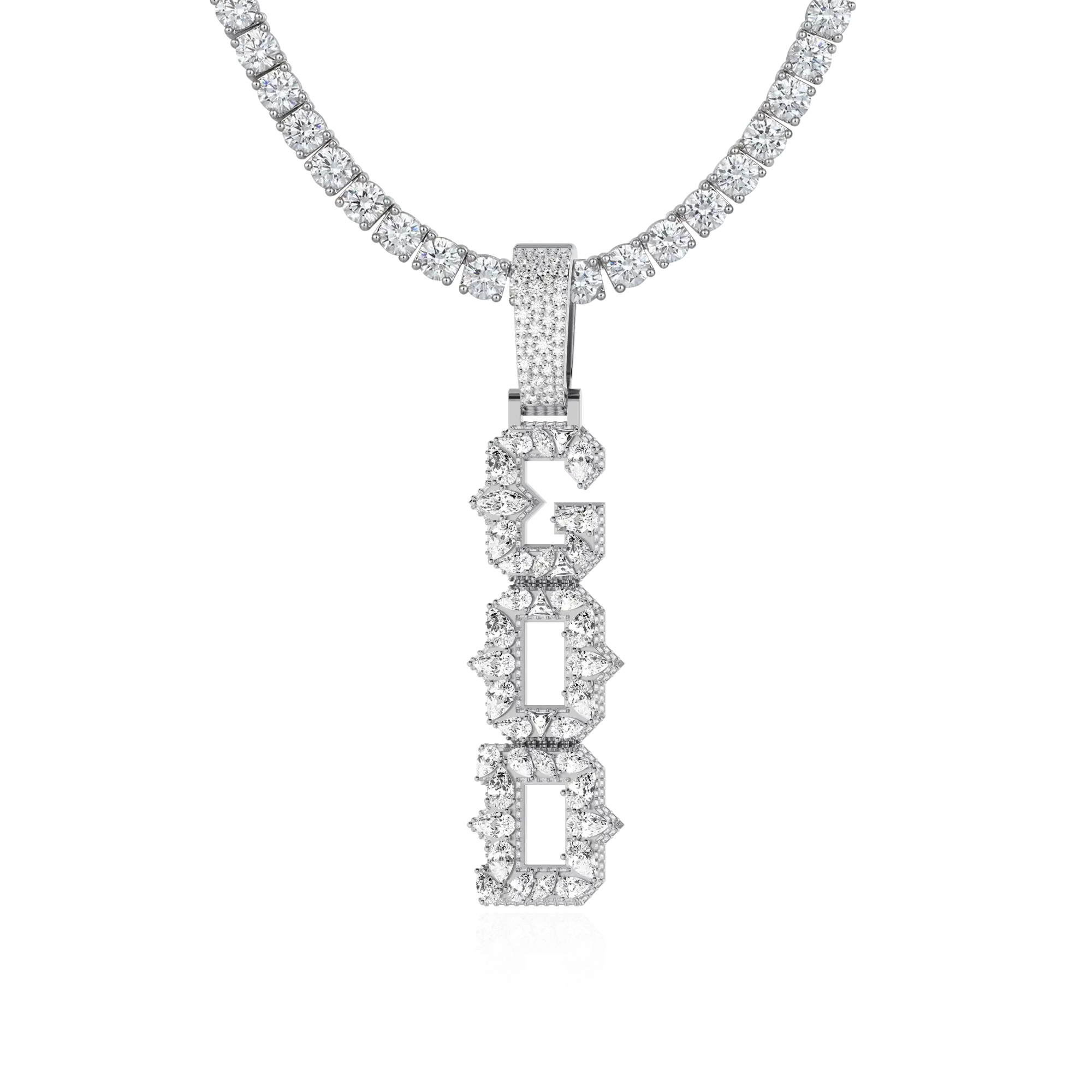 Custom Rhombus-Shaped Font Pendant