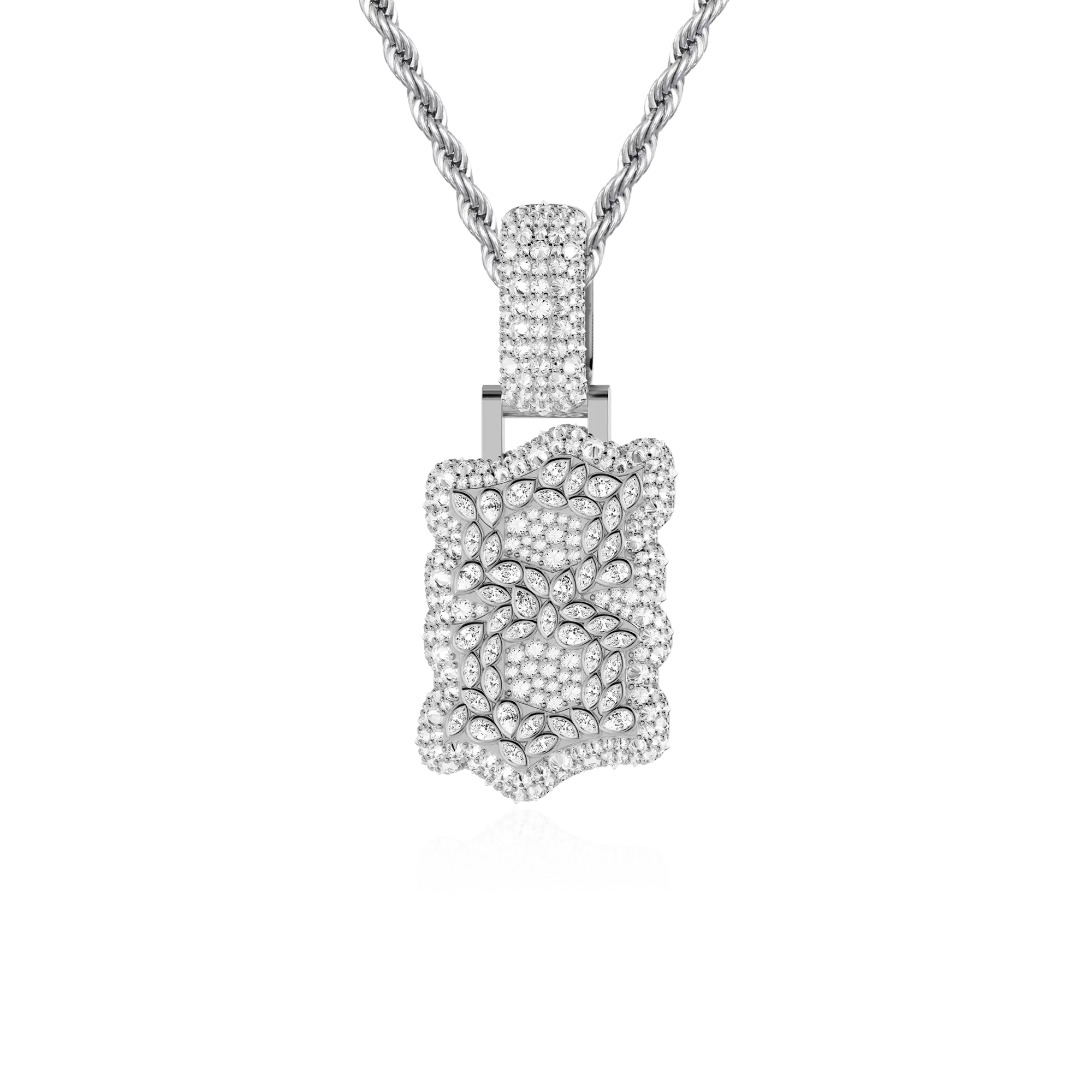 Custom Shaped Diamond Double-Layer Pendant - 35mm