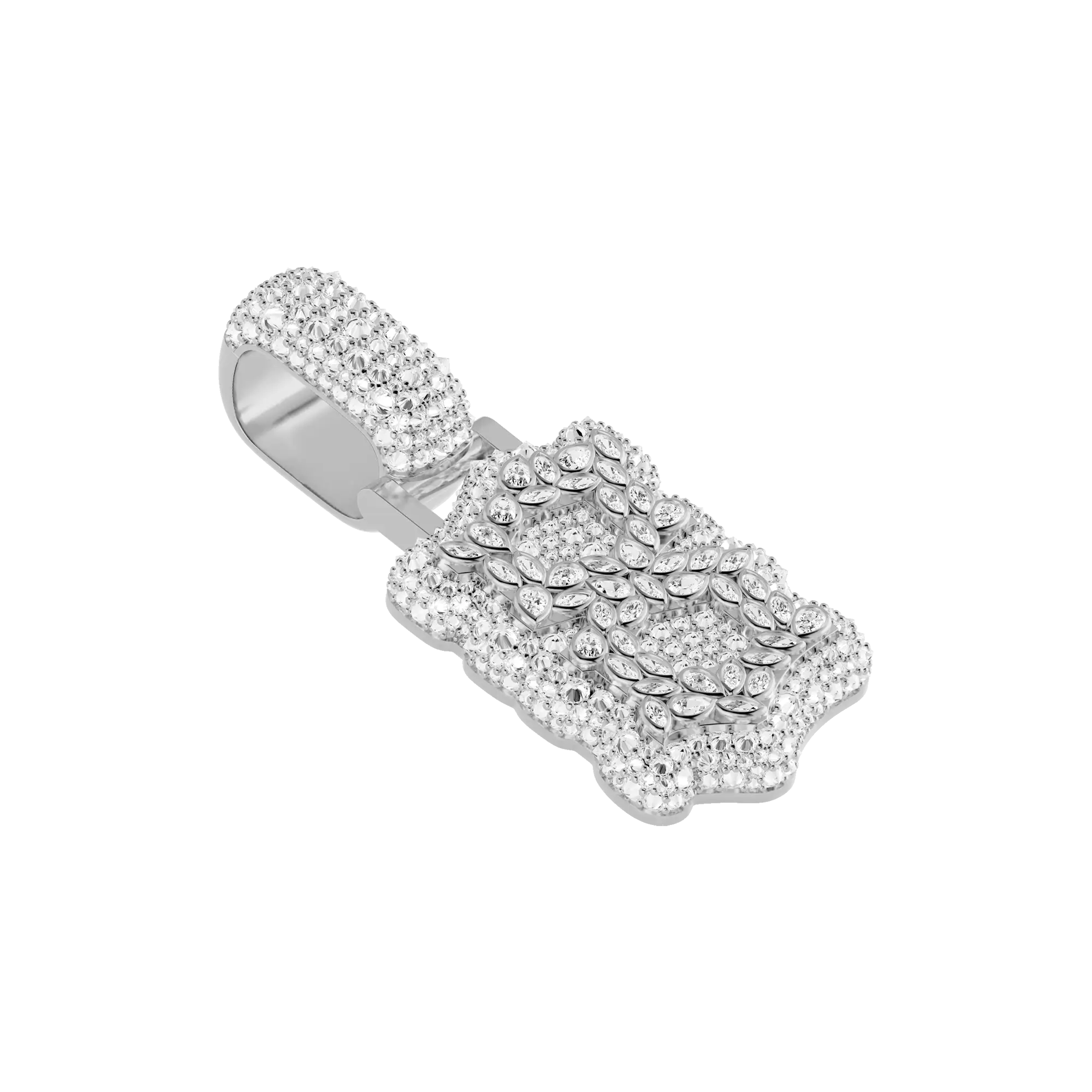 Custom Shaped Diamond Double-Layer Pendant - 35mm