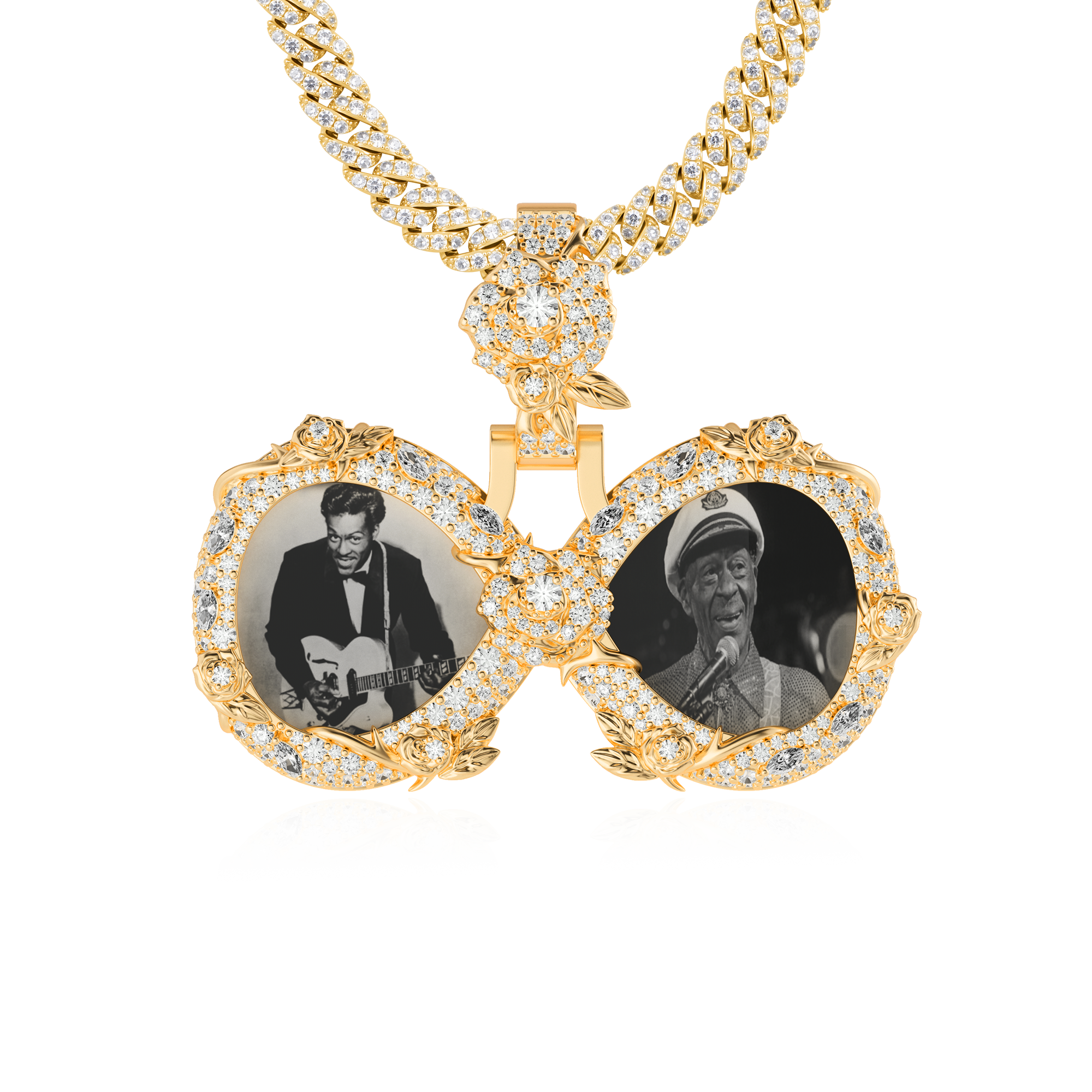 Custom Rose Infinity Frame Pendant-51mm