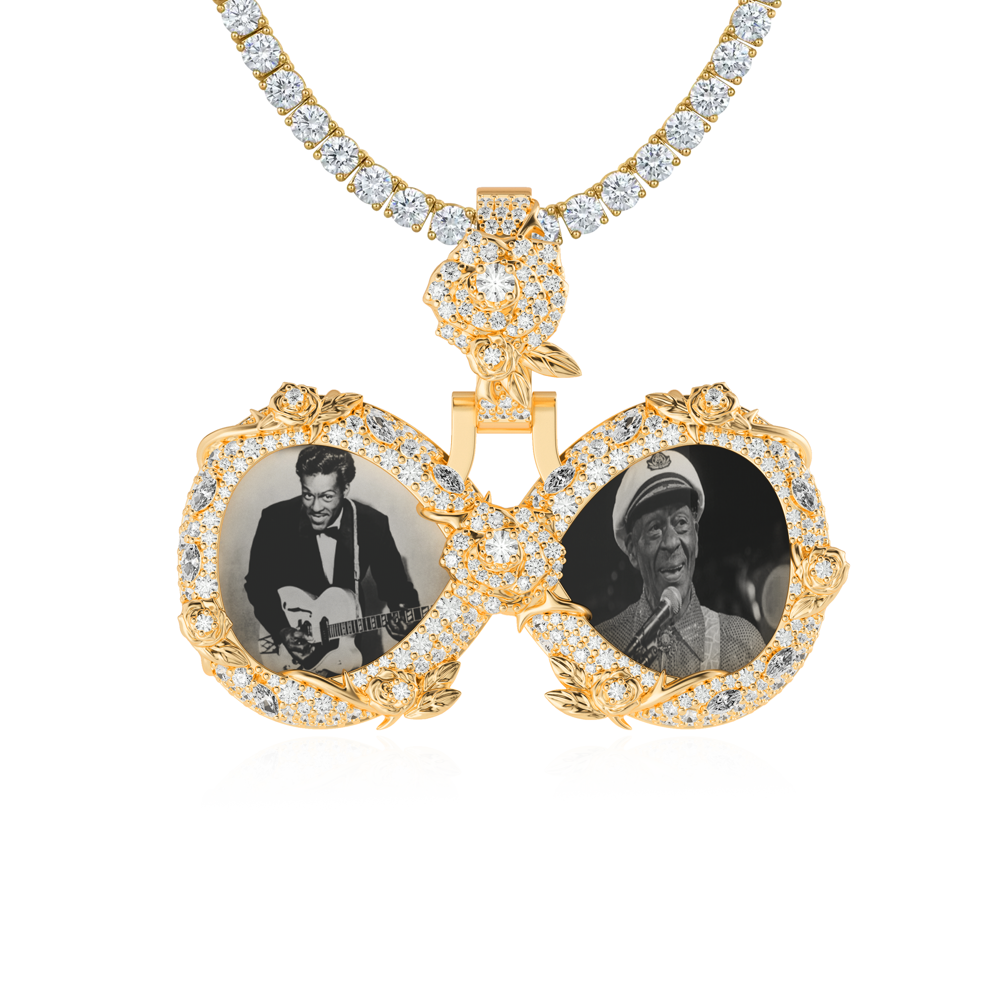 Custom Rose Infinity Frame Pendant-51mm