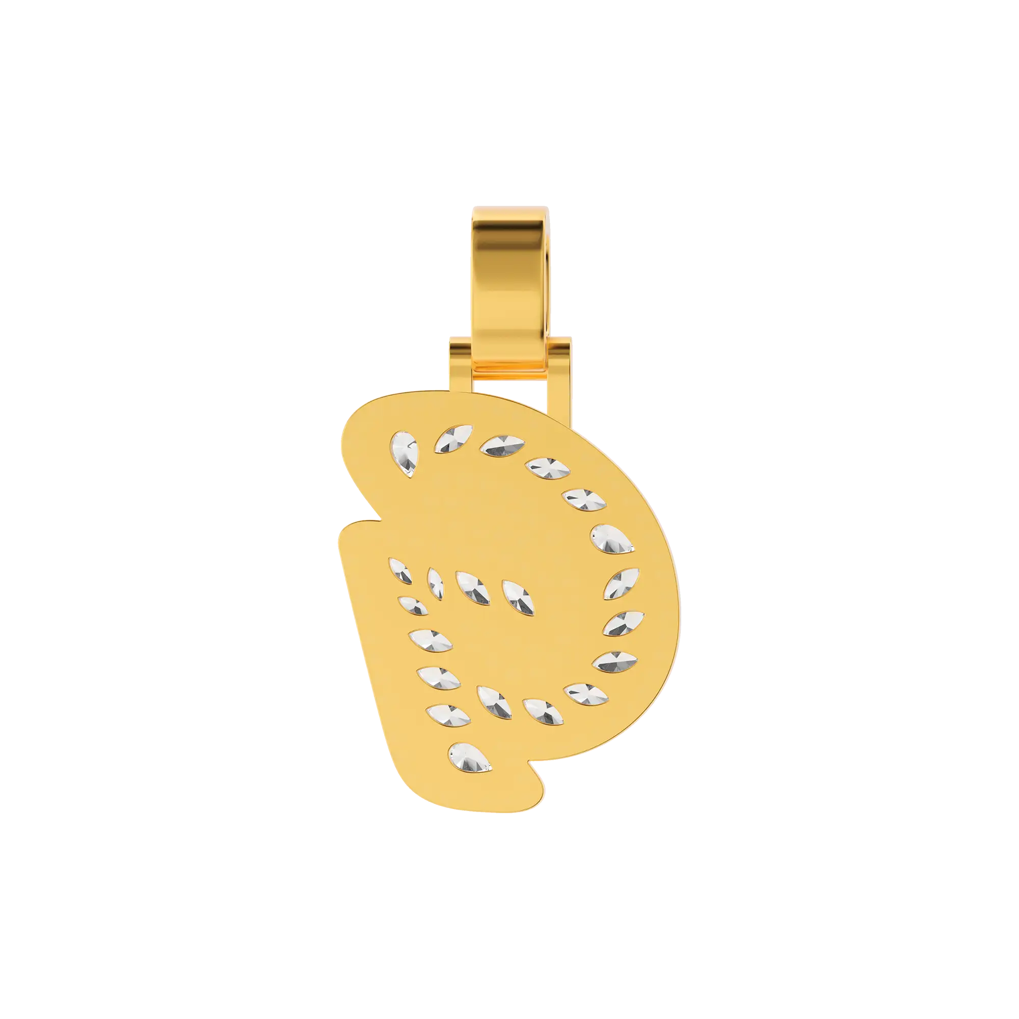 Custom Shaped Diamond 3D Lucida Font Pendant -30mm