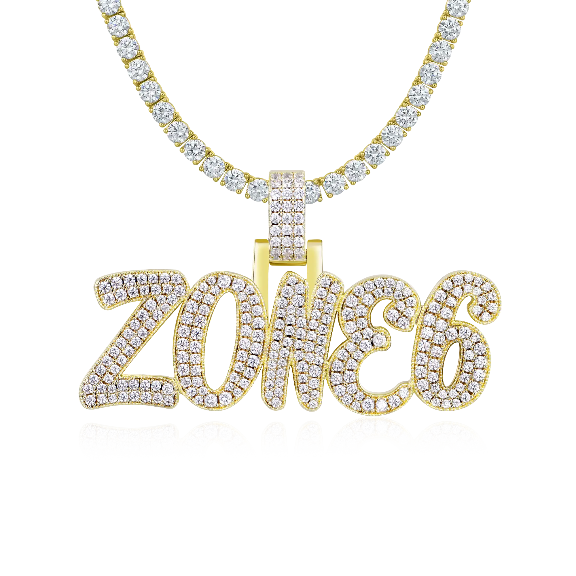Custom Moissanite Romantic Font Letter/Number Name Pendant