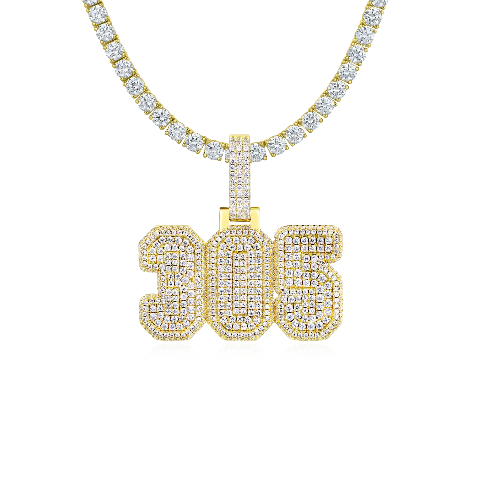Custom Moissanite University Name Pendant