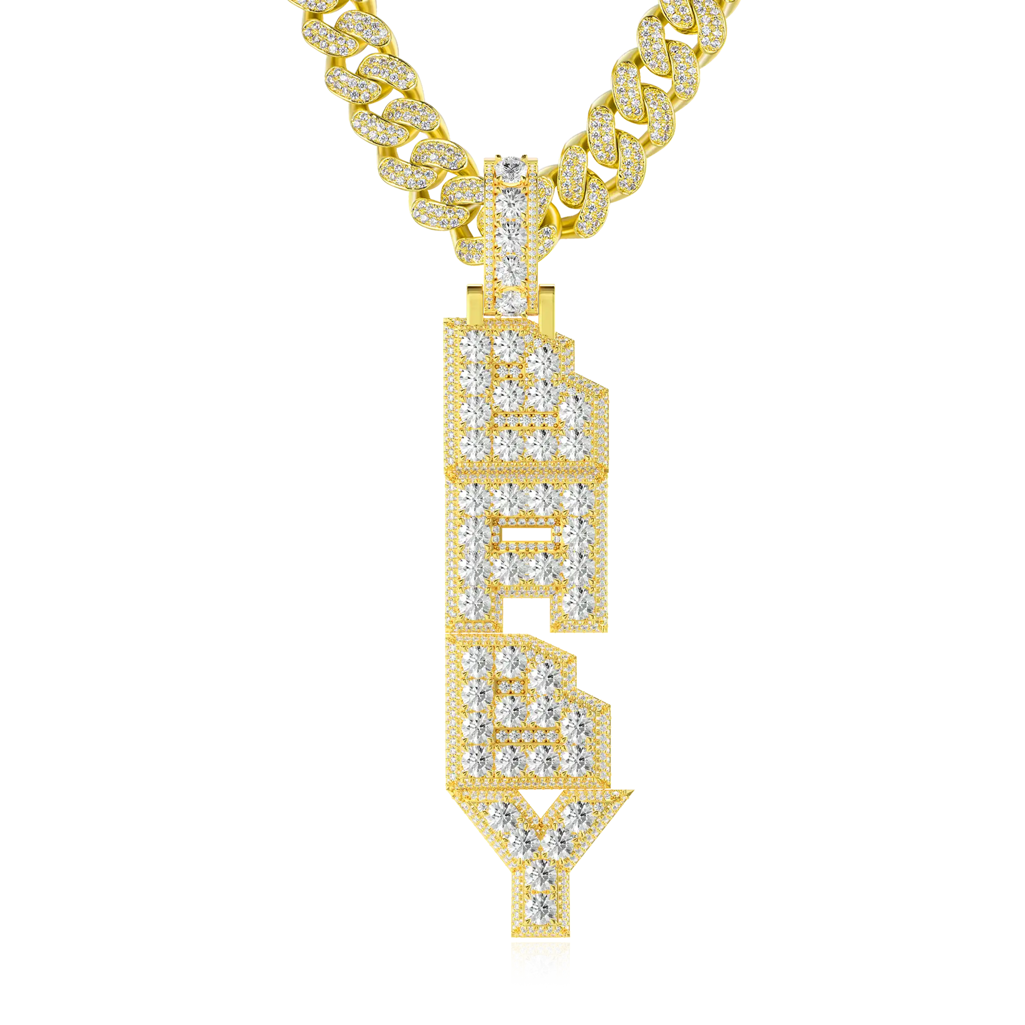 Custom Radiant Layers Vertical Letter Pendant