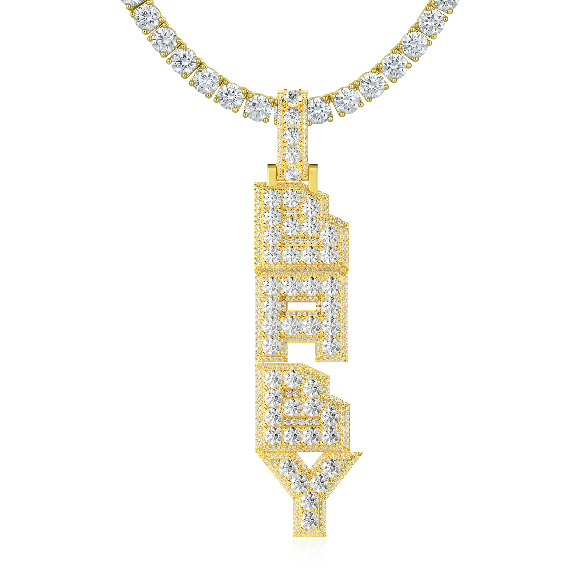 Custom Radiant Layers Vertical Letter Pendant