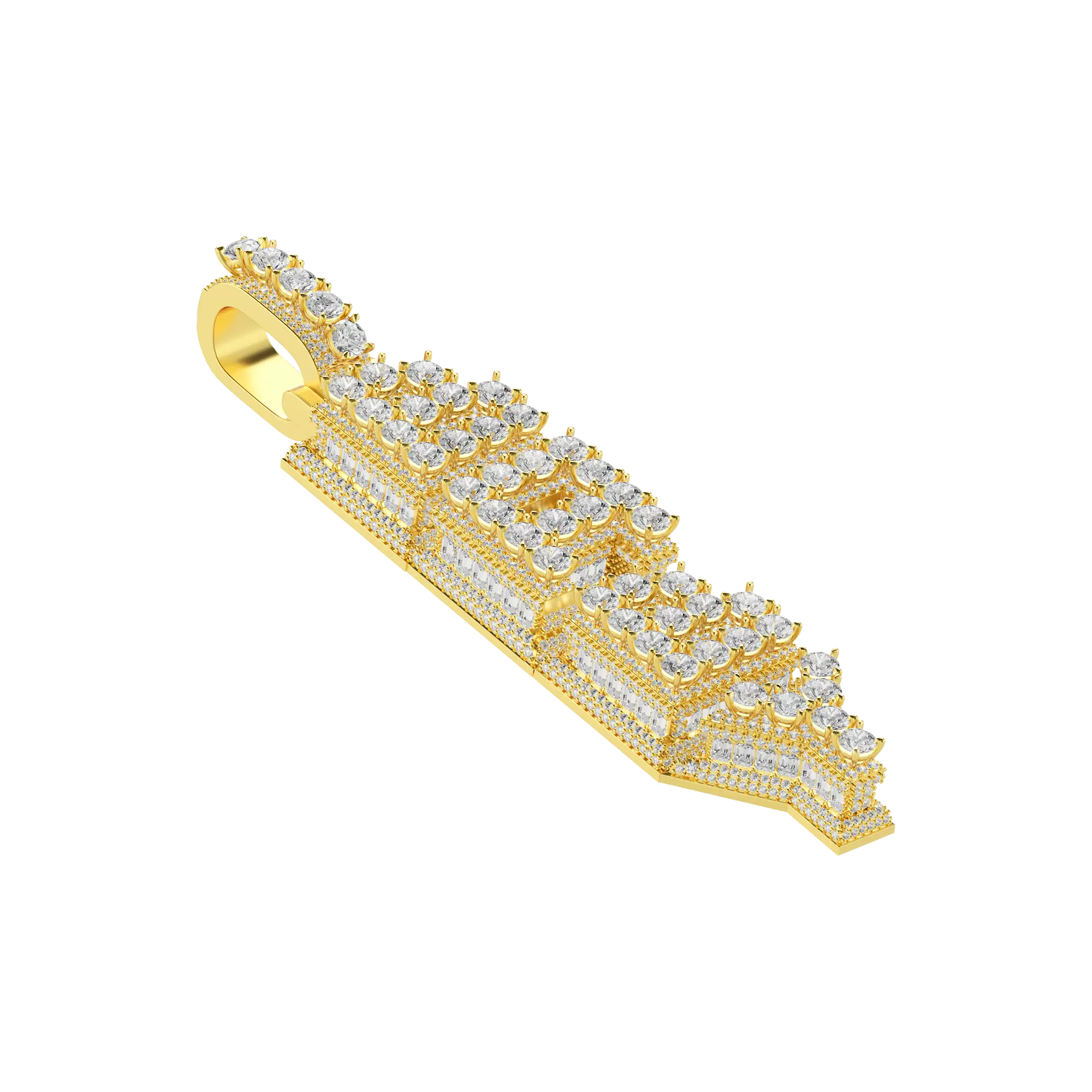 Custom Radiant Layers Vertical Letter Pendant