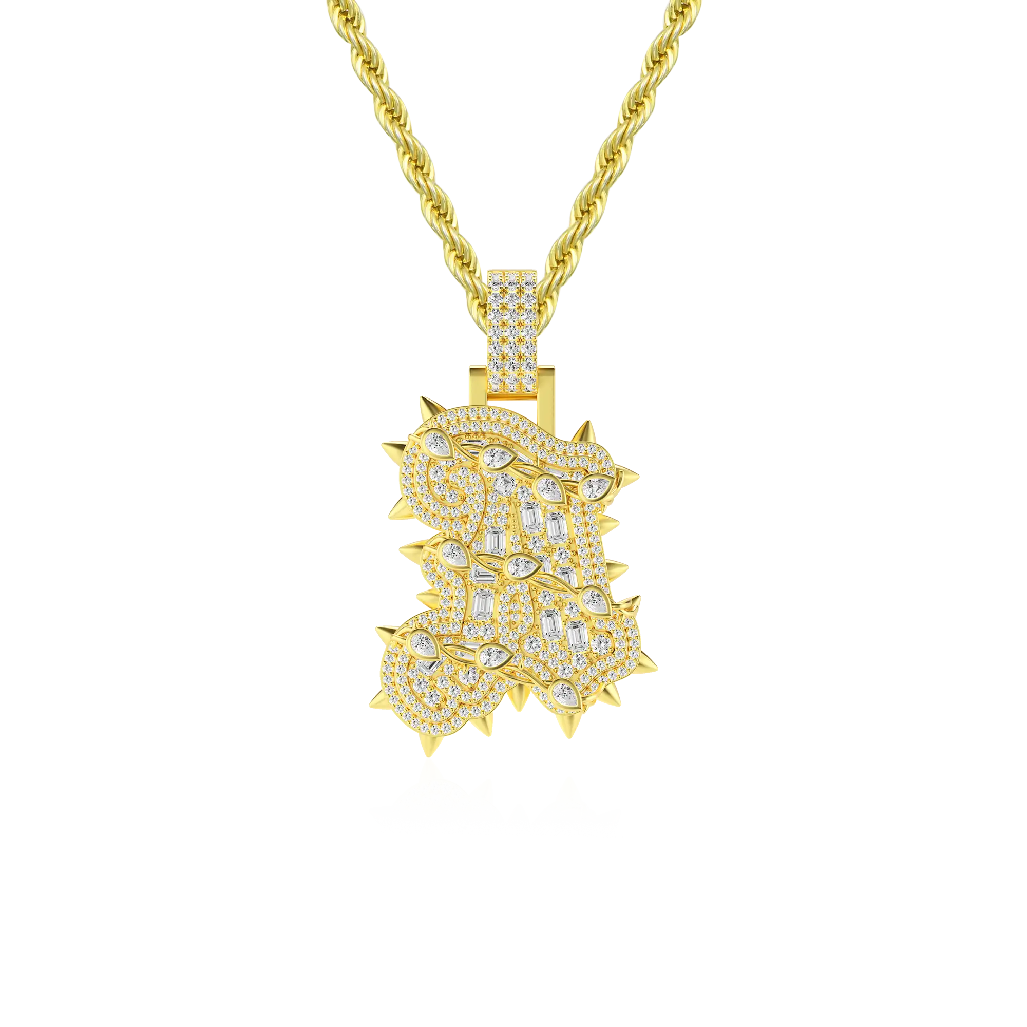 Custom Old English Willow Nail Thorn Font Pendant
