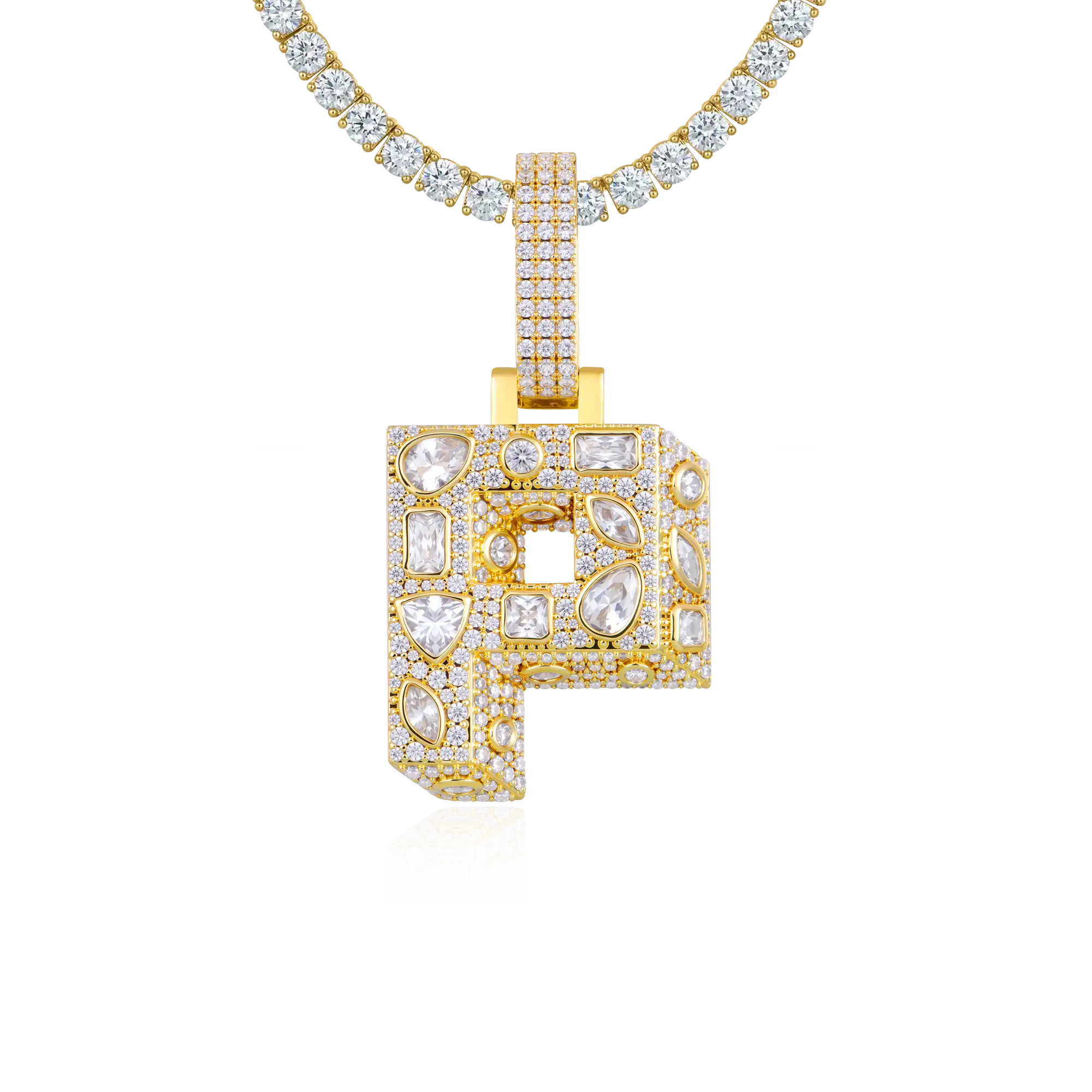 Custom Shaped Cut Three-dimensional Letter Pendant