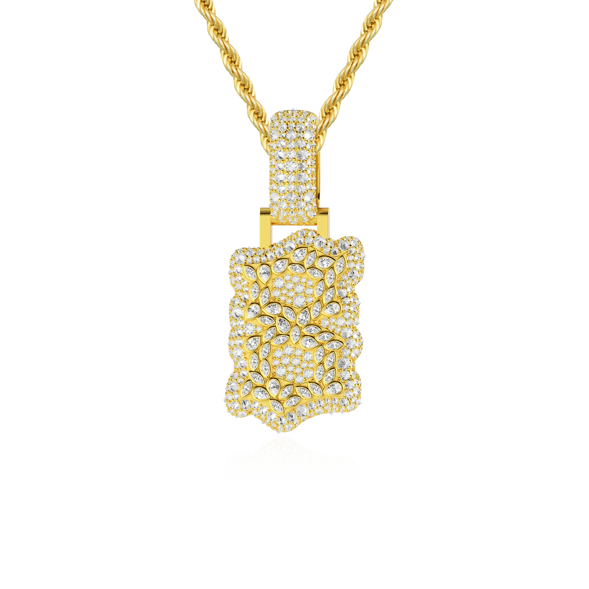 Custom Shaped Diamond Double-Layer Pendant - 35mm