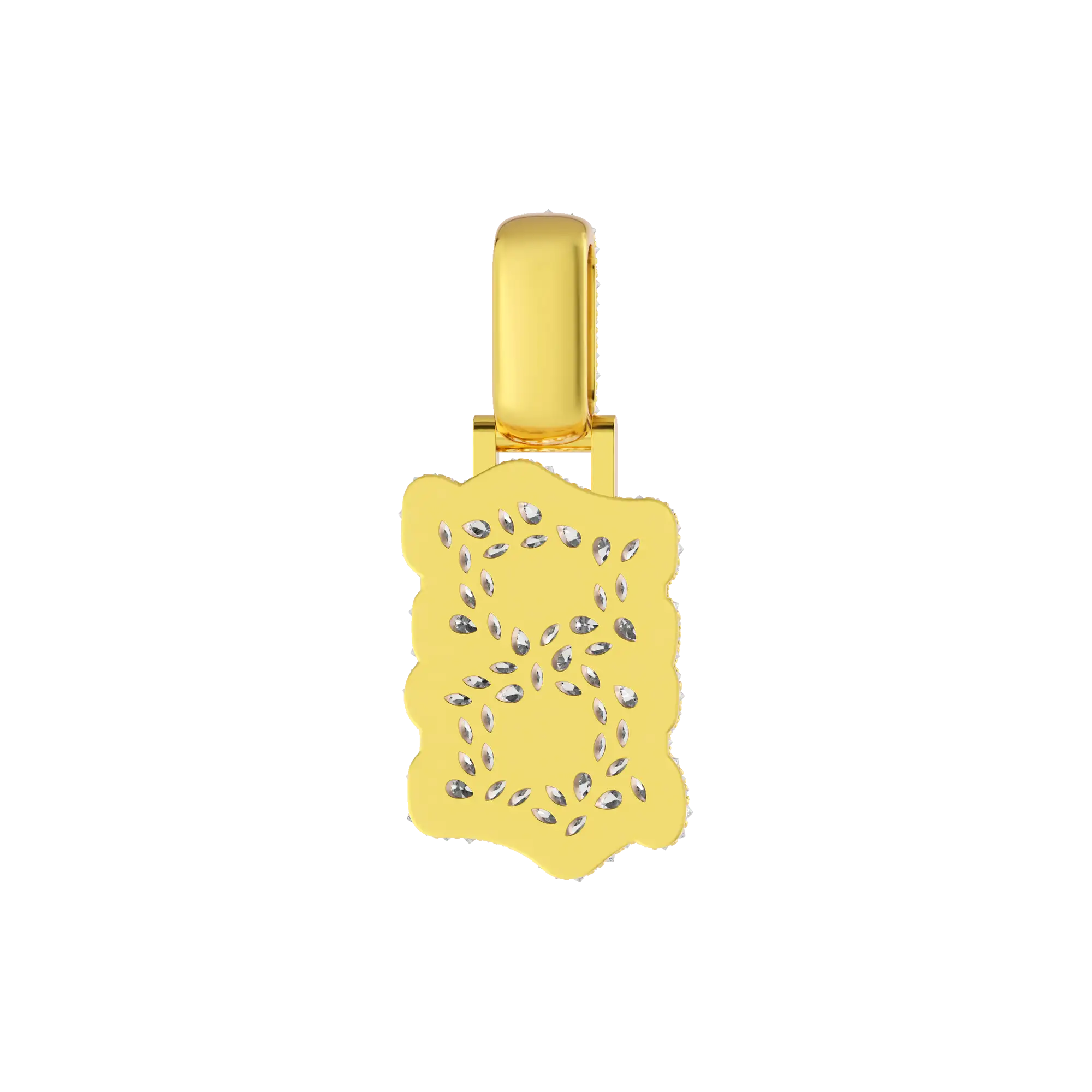 Custom Shaped Diamond Double-Layer Pendant - 35mm