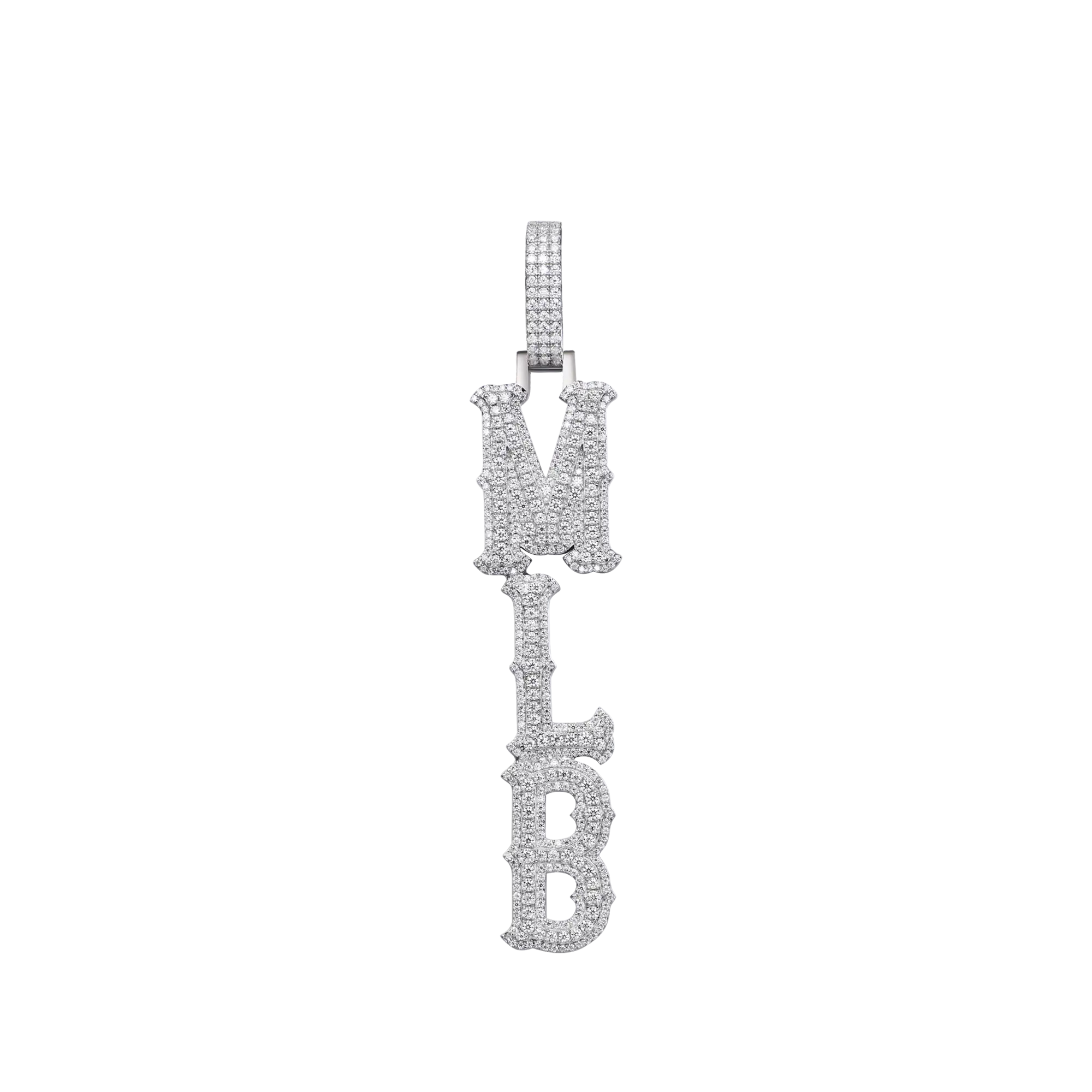 Custom Moissanite Bosox Font/Number Gold Name Vertical Letter Pendant
