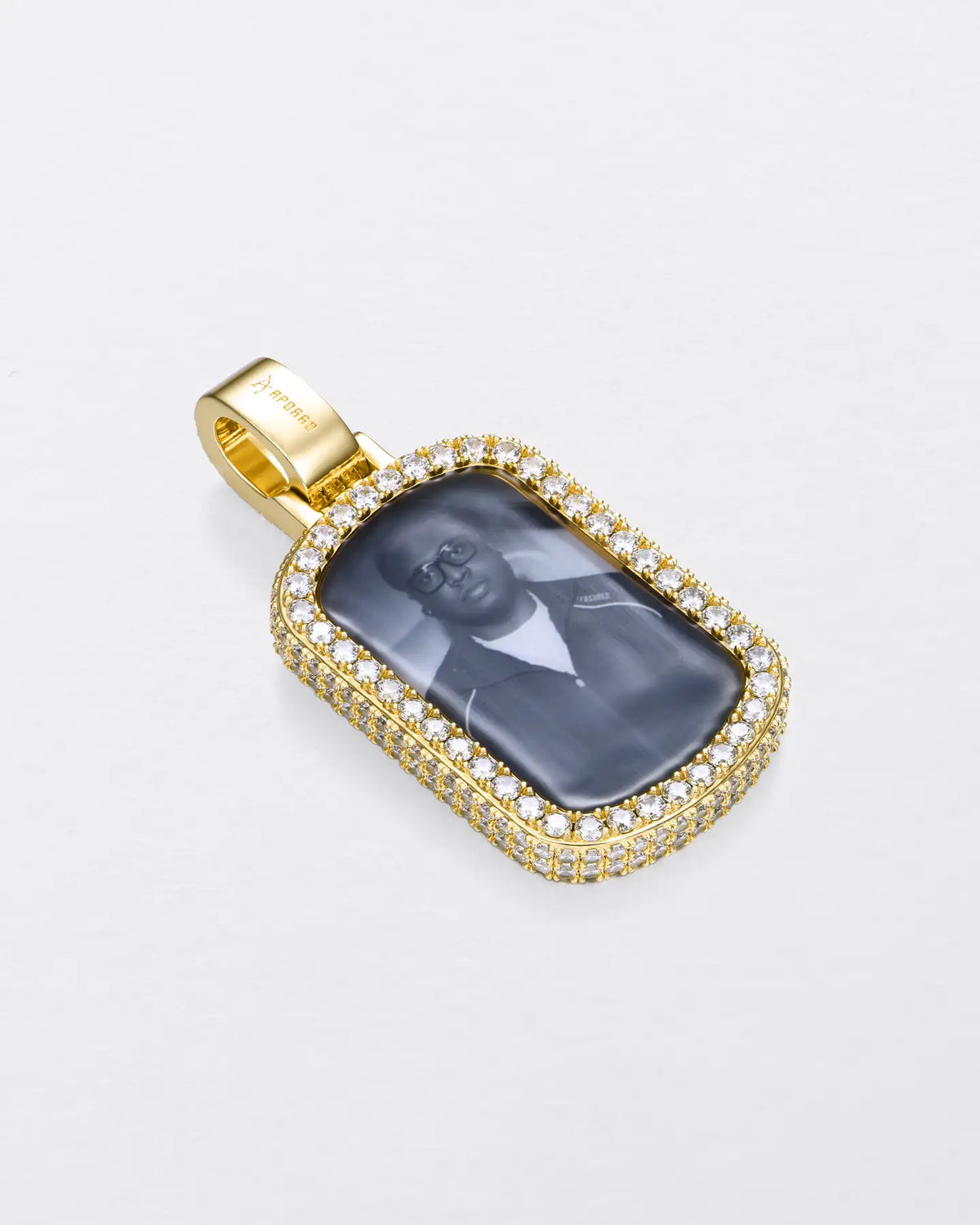 Custom Double-Sided Pavé Dog Tag Photo Pendant
