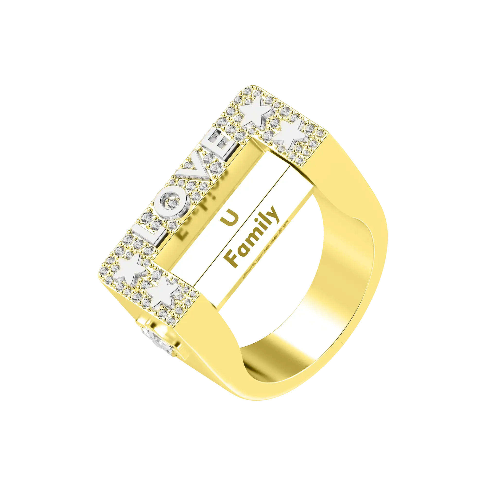 Anillo giratorio de 6 caras "Love" personalizado