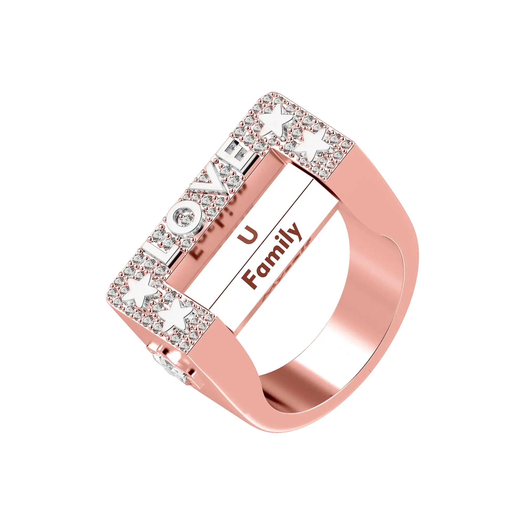 Anillo giratorio de 6 caras "Love" personalizado