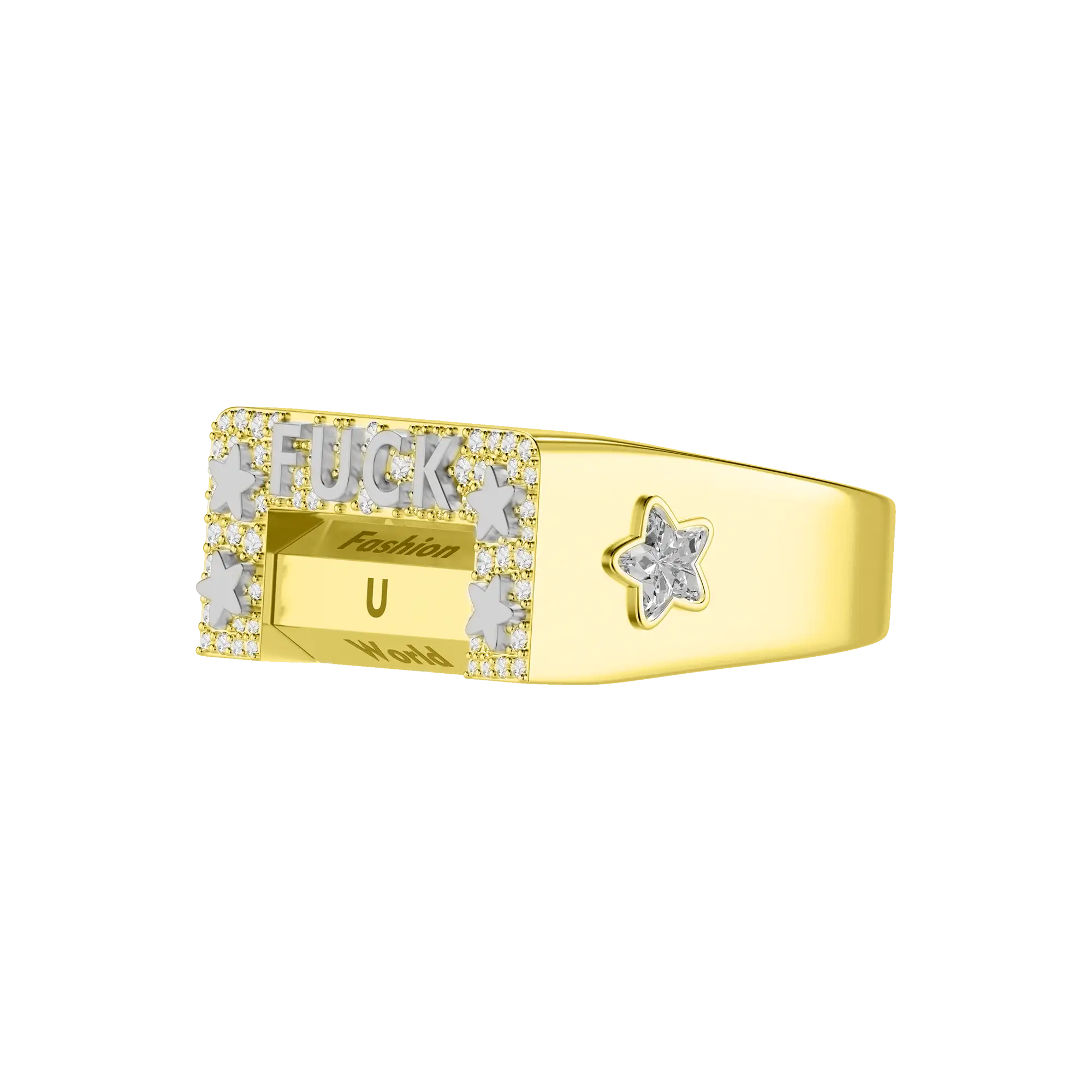 Custom "Fxxk" 6-Sided Spinning Ring