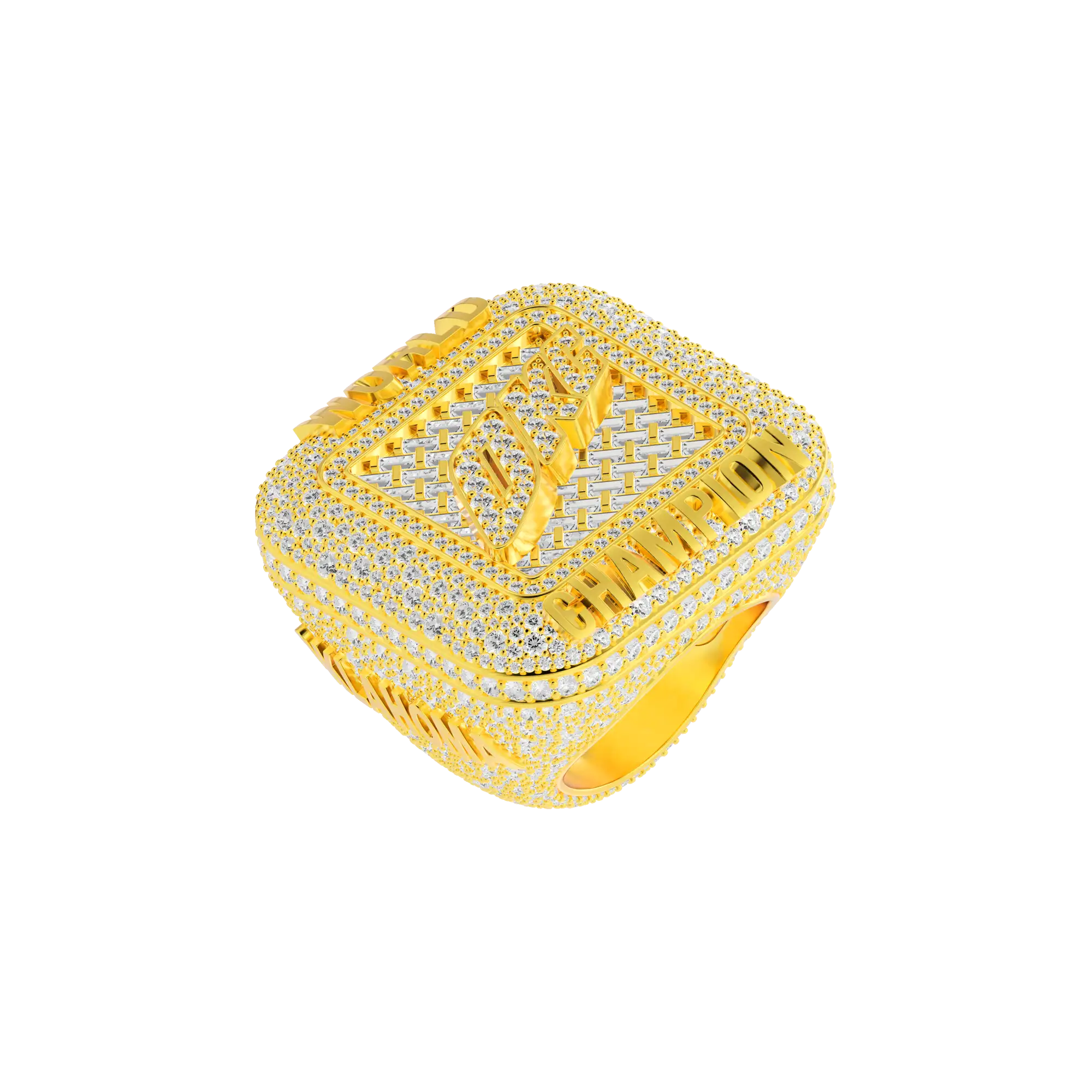 Custom Square Diamond Weave Championship Ring