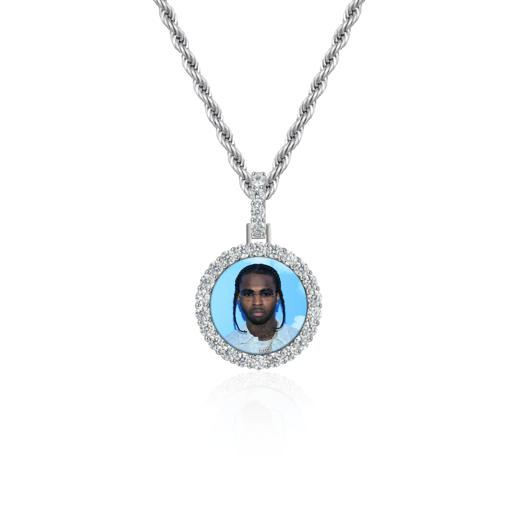 Custom Micro Photo Pendant & Tennis Chain Set