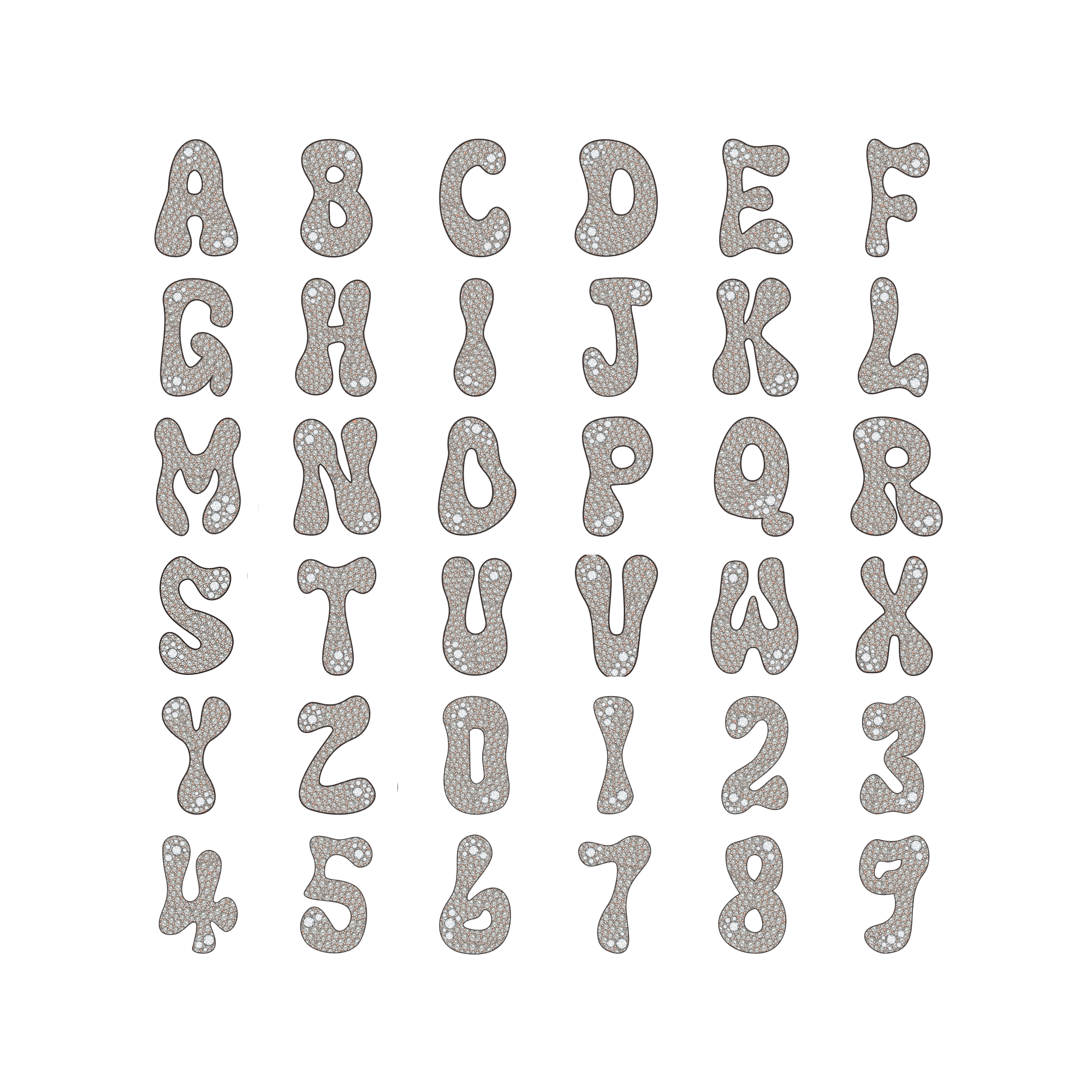 Custom Bubble Font Pendant - 30mm